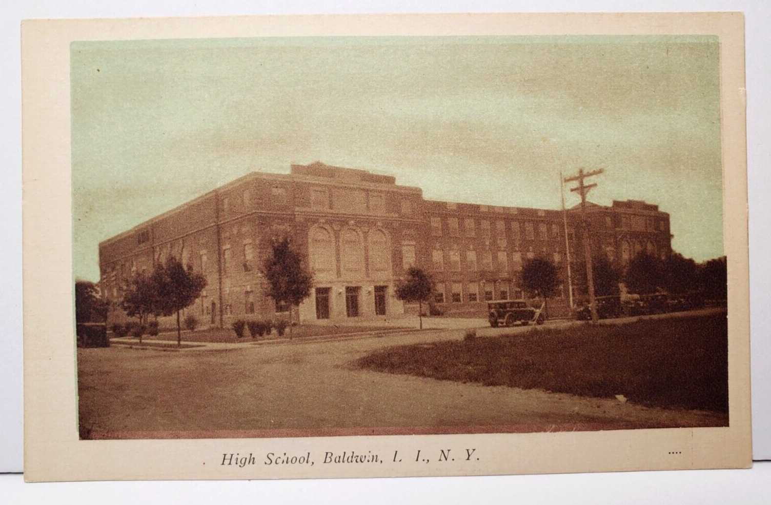 High School Baldwin Long Island New York Vintage Postcard | Unposted