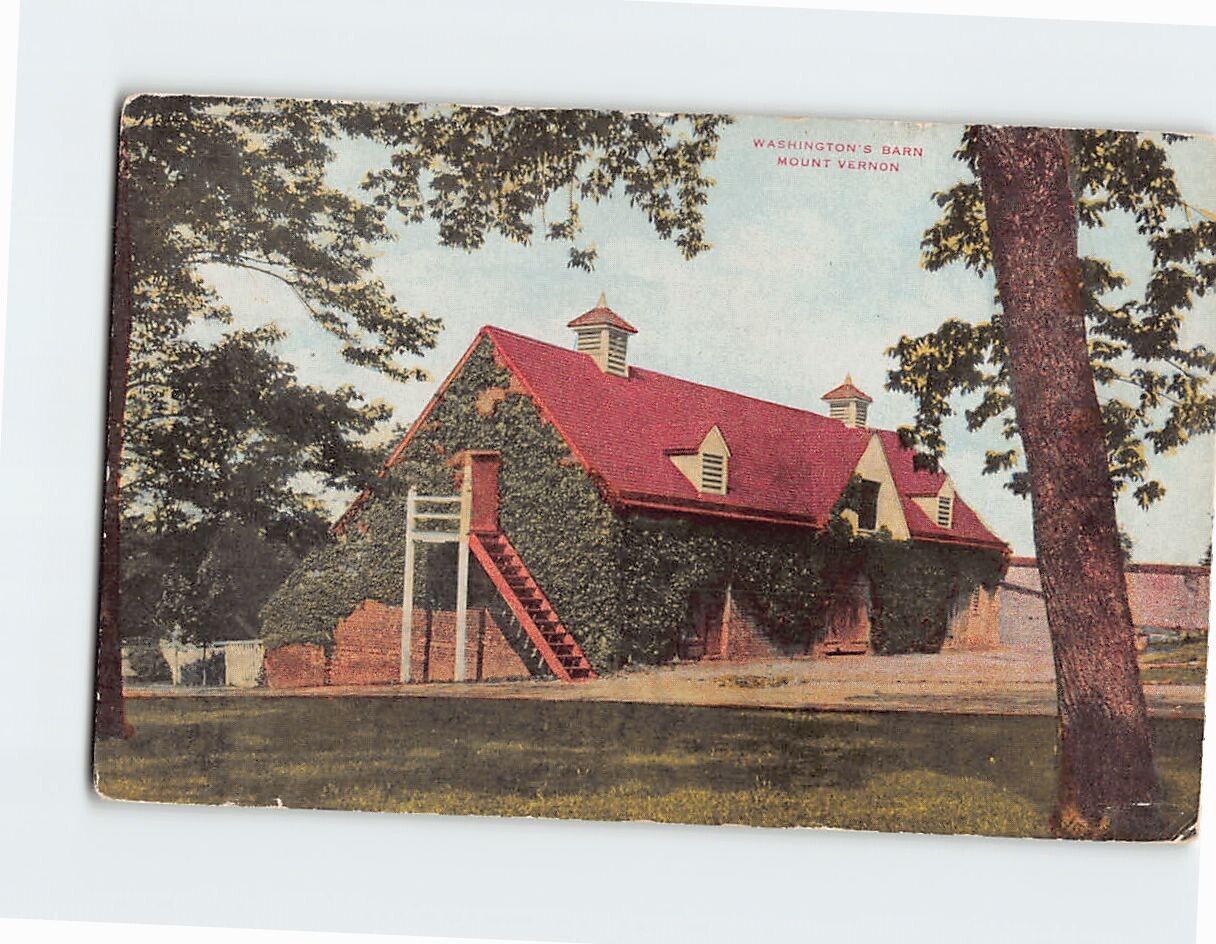 Postcard Washington's Barn Mount Vernon Virginia USA North America