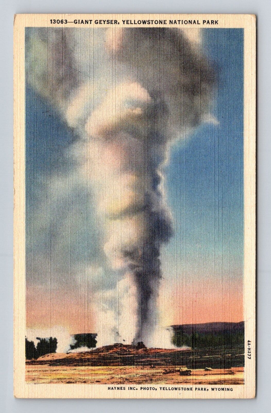 Yellowstone National Park, Giant Geyser, Series #13063 Vintage Souvenir Postcard