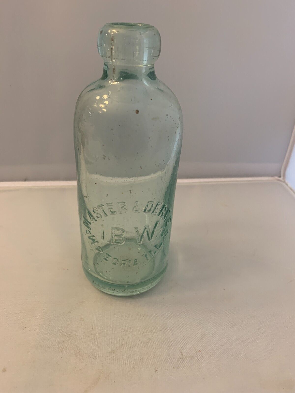 Vintage McMaster & Derges Peoria Illinois I.B.W. Soda Bottle 6.5\