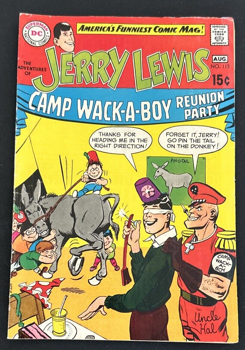 Adventures Jerry Lewis 113; Alan Riefe Story Bob Oksner Art Ads: Batman Superboy