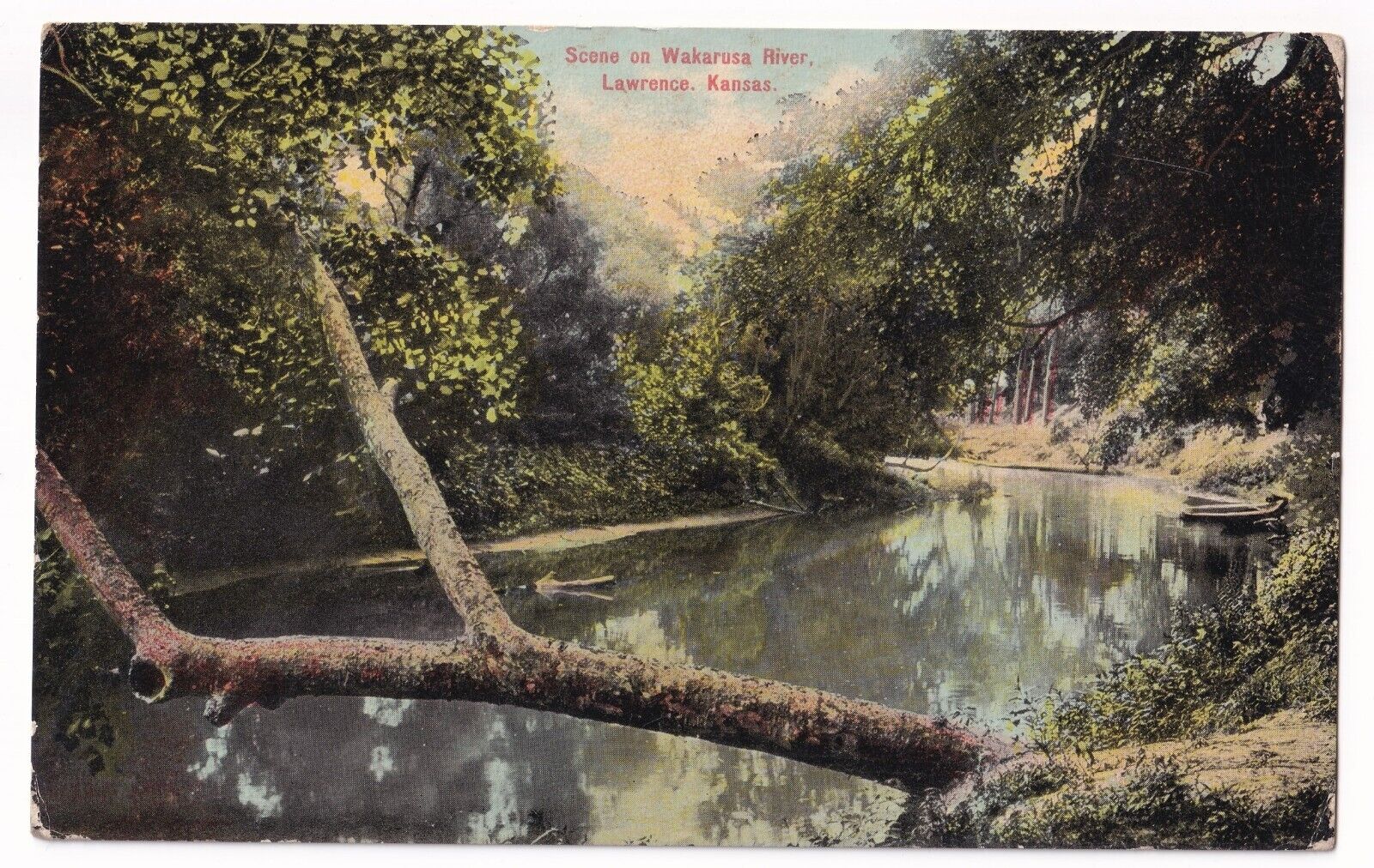 Post Card Scene on Wakarusa River Lawrence Kansas