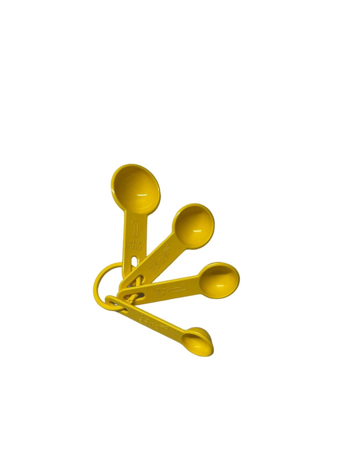 MCM Vintage Dansk Yellow Melamine Measuring Spoons Set Of 4