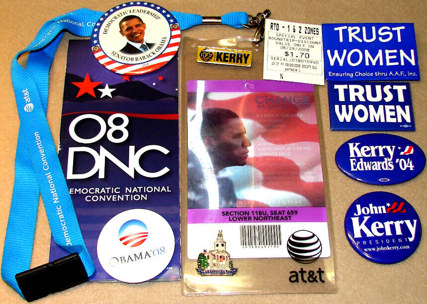 (12) DIFFERENT 2004 & 2008 DEMOCRATIC NATIONAL CONVENTION COMMITTEE ITEMS