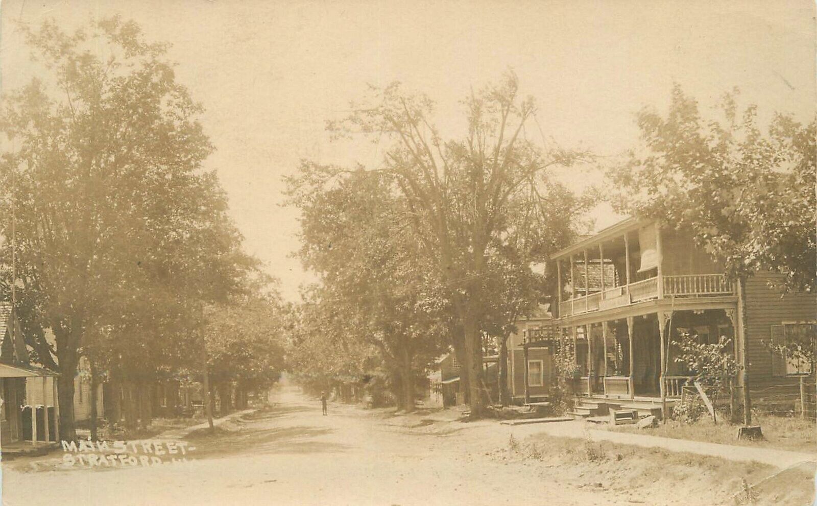 Postcard RPPC New York Stratford 1926 Main Street scene 23-7141