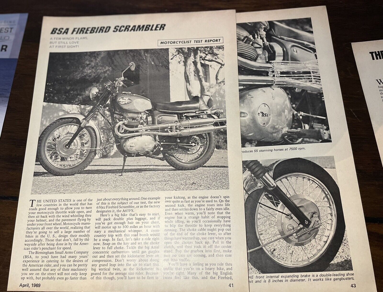 1969 BSA Firebird  Scrambler Page Vintage Motorcycle Road Test Article