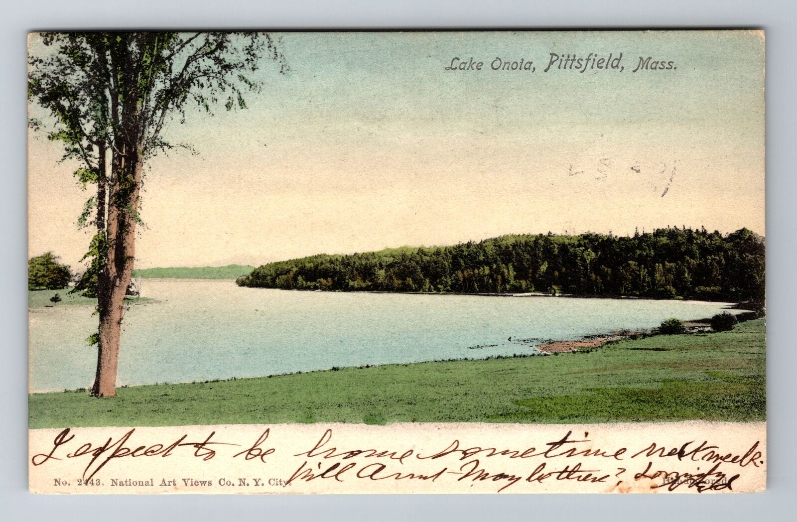 Pittsfield, MA-Massachusetts, Lake Onota Antique c1904 Souvenir Vintage Postcard