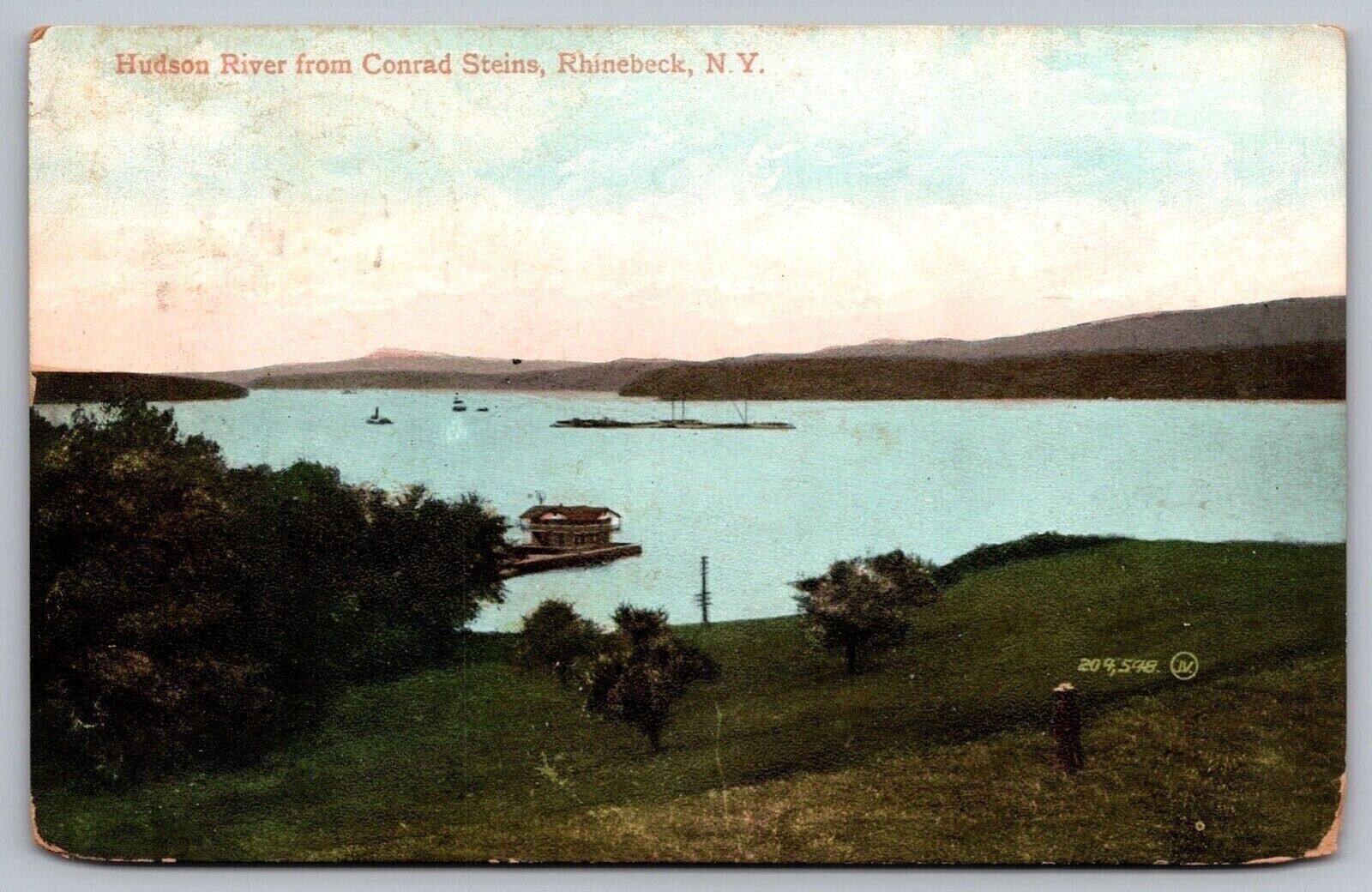 Rhindeback New York Hudson River Conrad Steins Scenic DB Cancel WOB Postcard