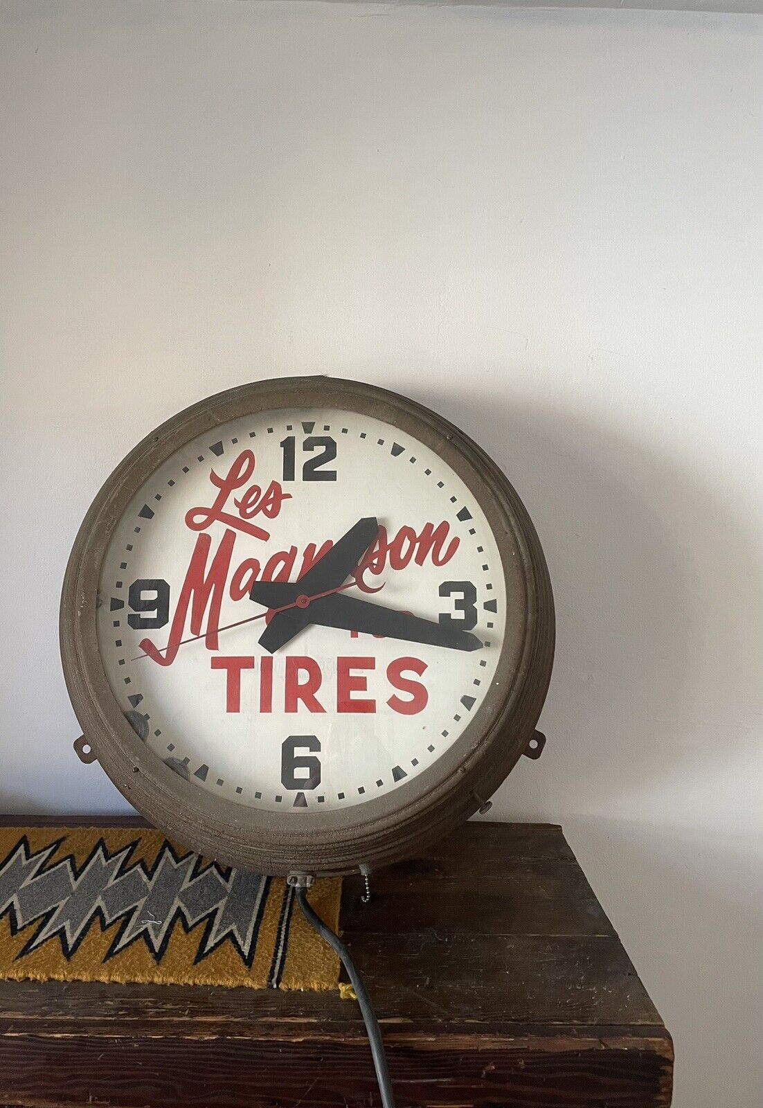 Large Antique Neon Clock Glo Dial American Clock Co Dealership