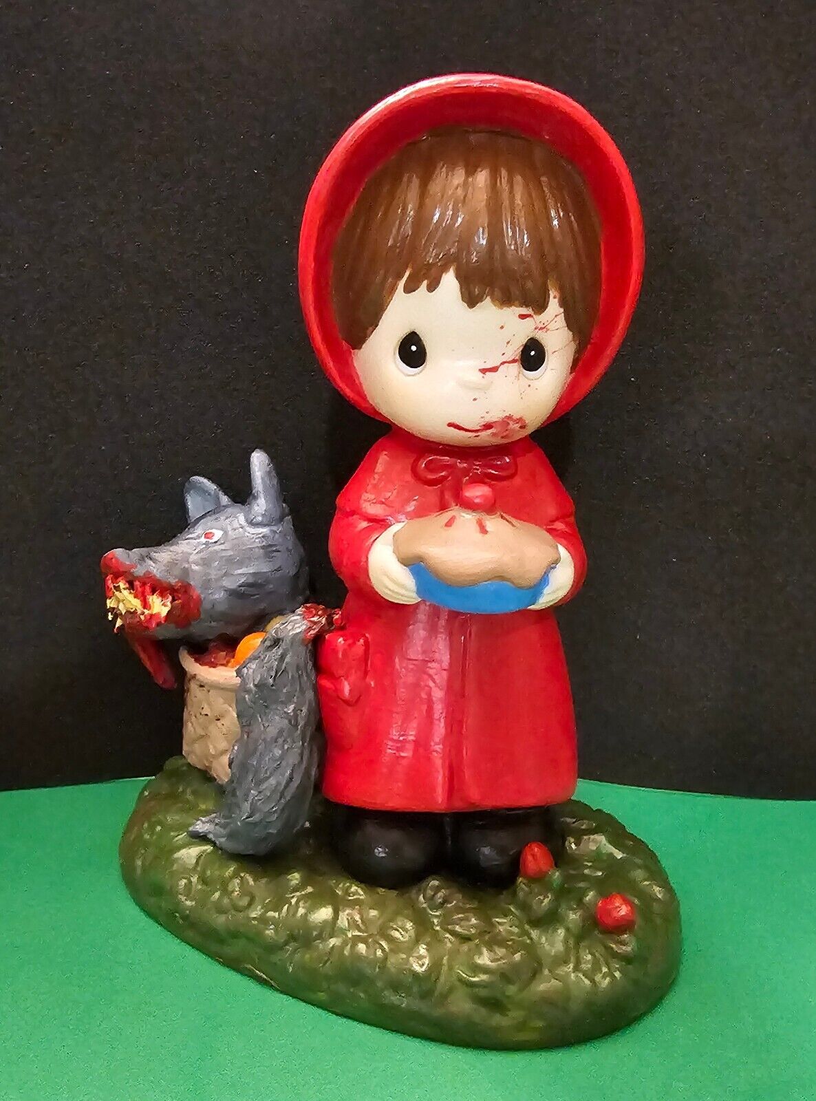 Little Red Riding Hood Precious Moments Altered Figurine Hand painted & crafted