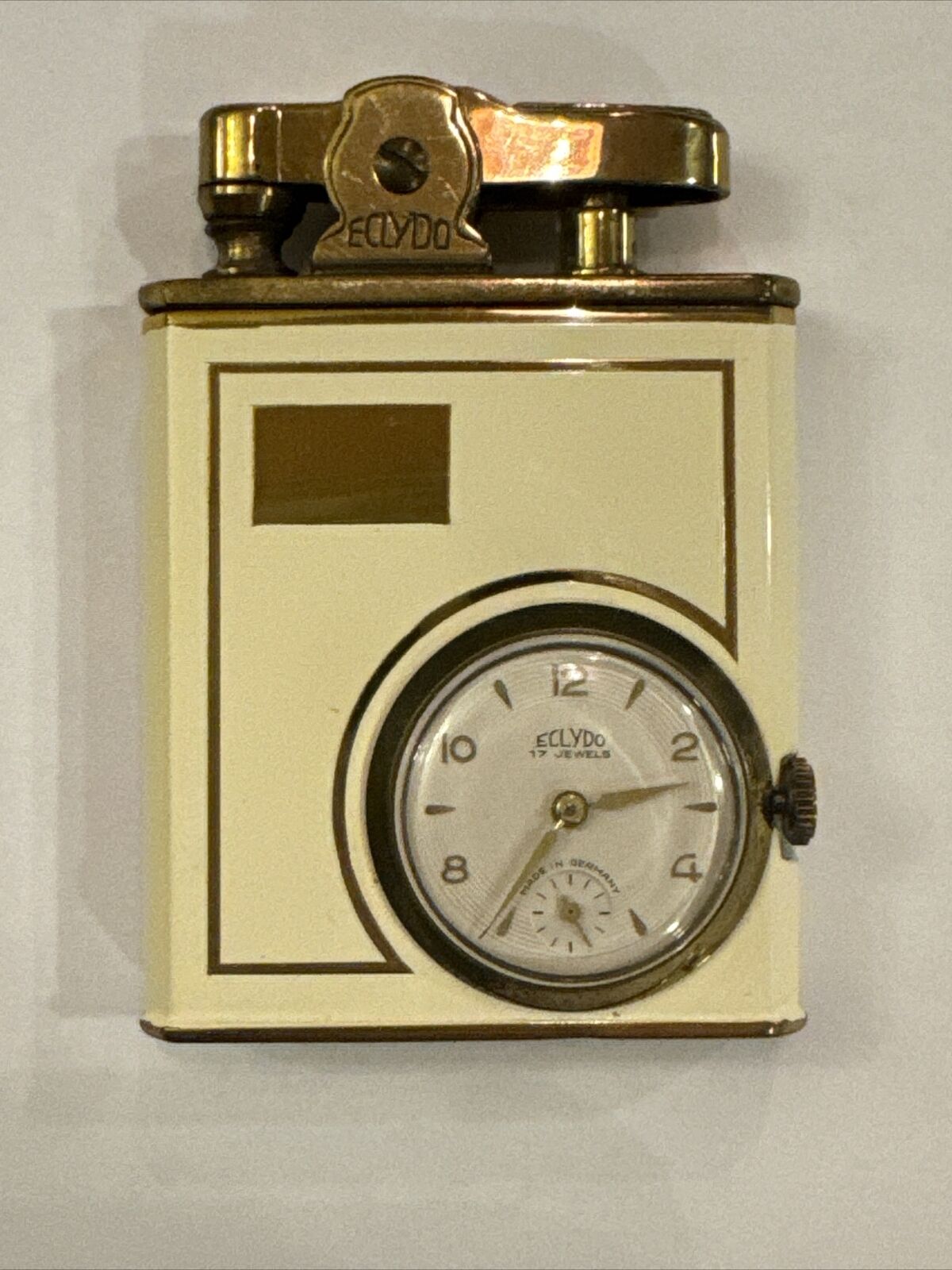 Vintage Estate ECLYDO Lighter Watch 17 Jewel Manual Wind Made in Germany