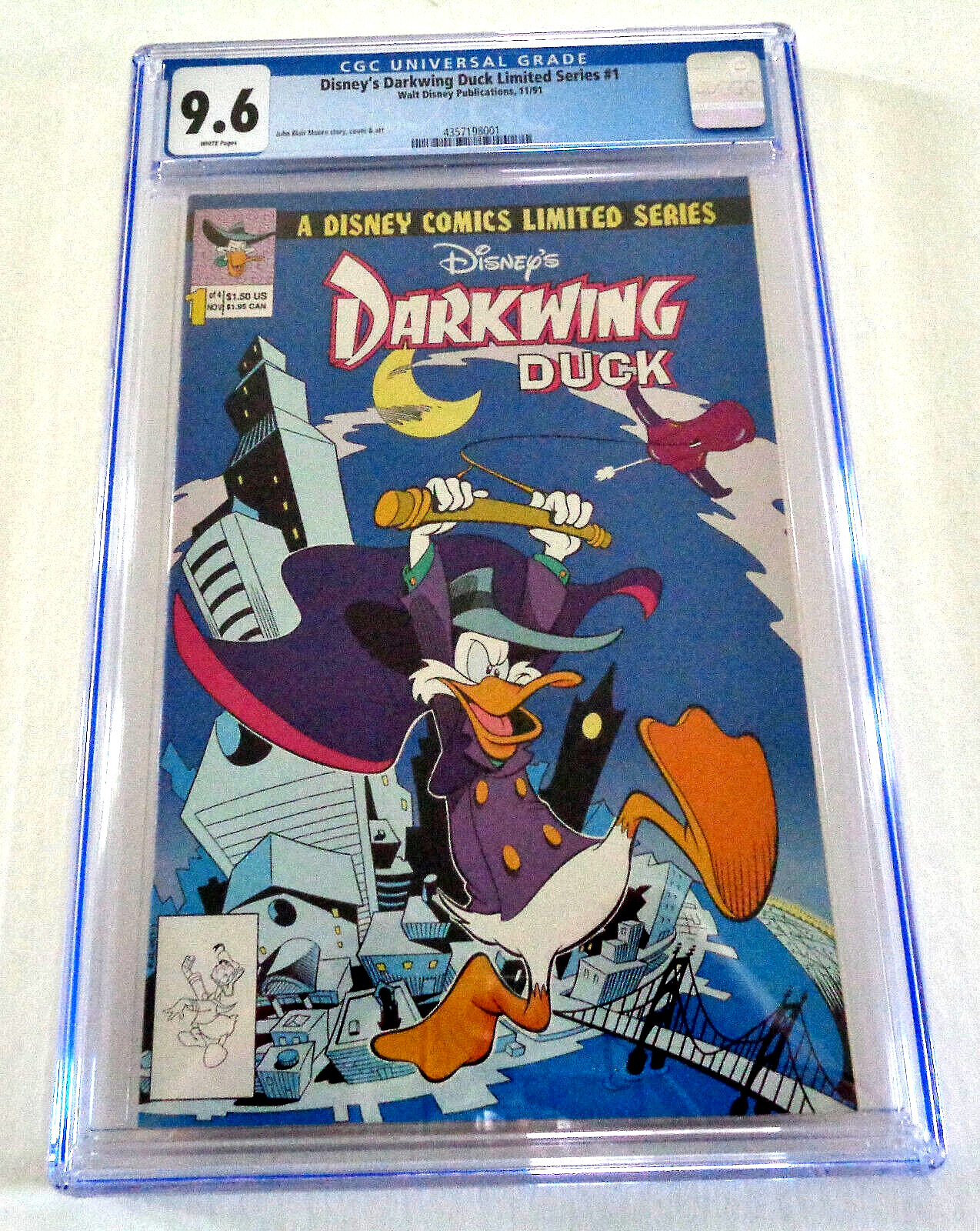 DISNEY\'S DARKWING DUCK LIMITED SERIES #1 1991 CGC 9.6 1st APPEARANCE JOHN MOORE