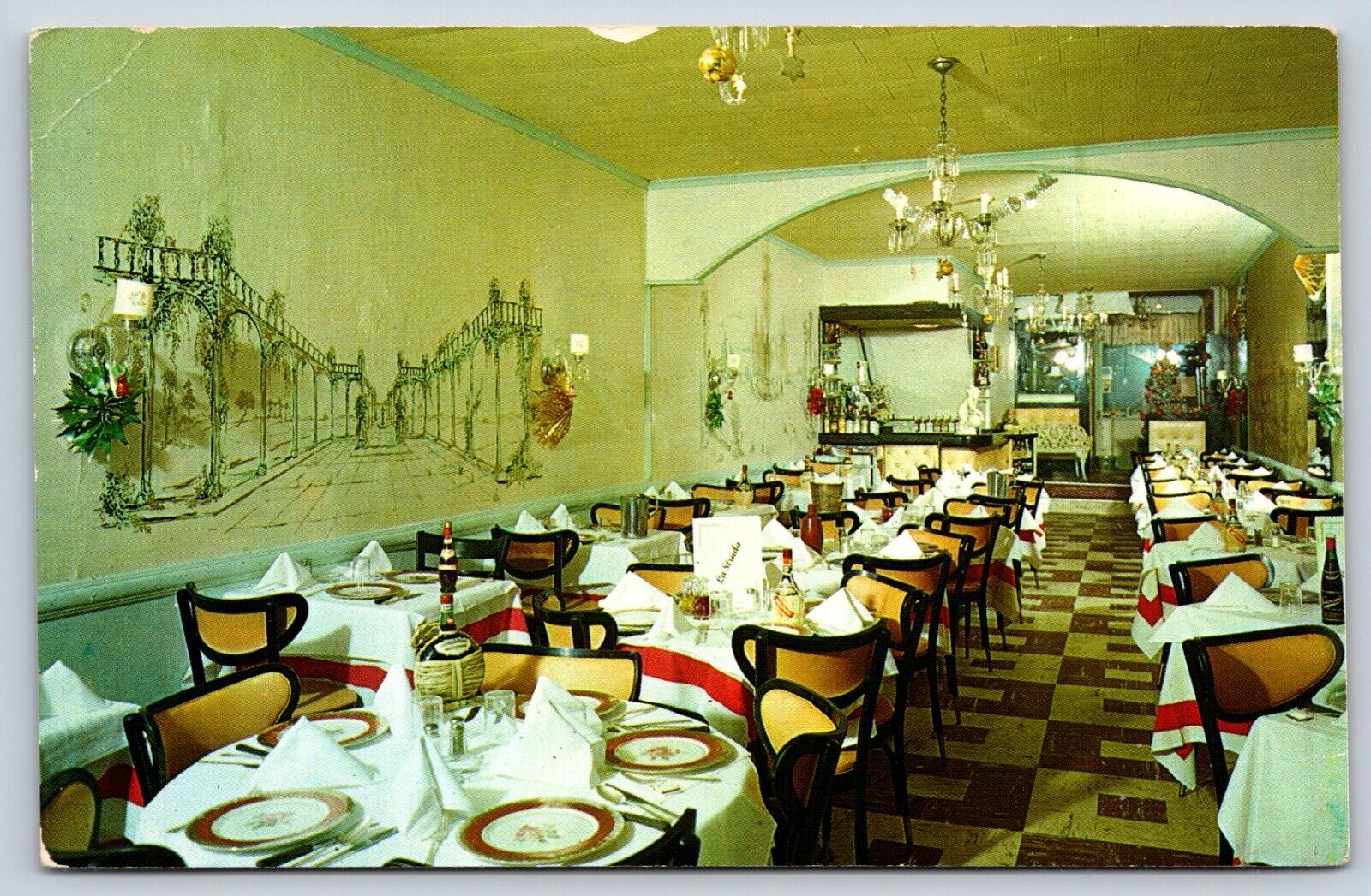 Vintage Postcard New York City La Strada Italian Restaurant H1