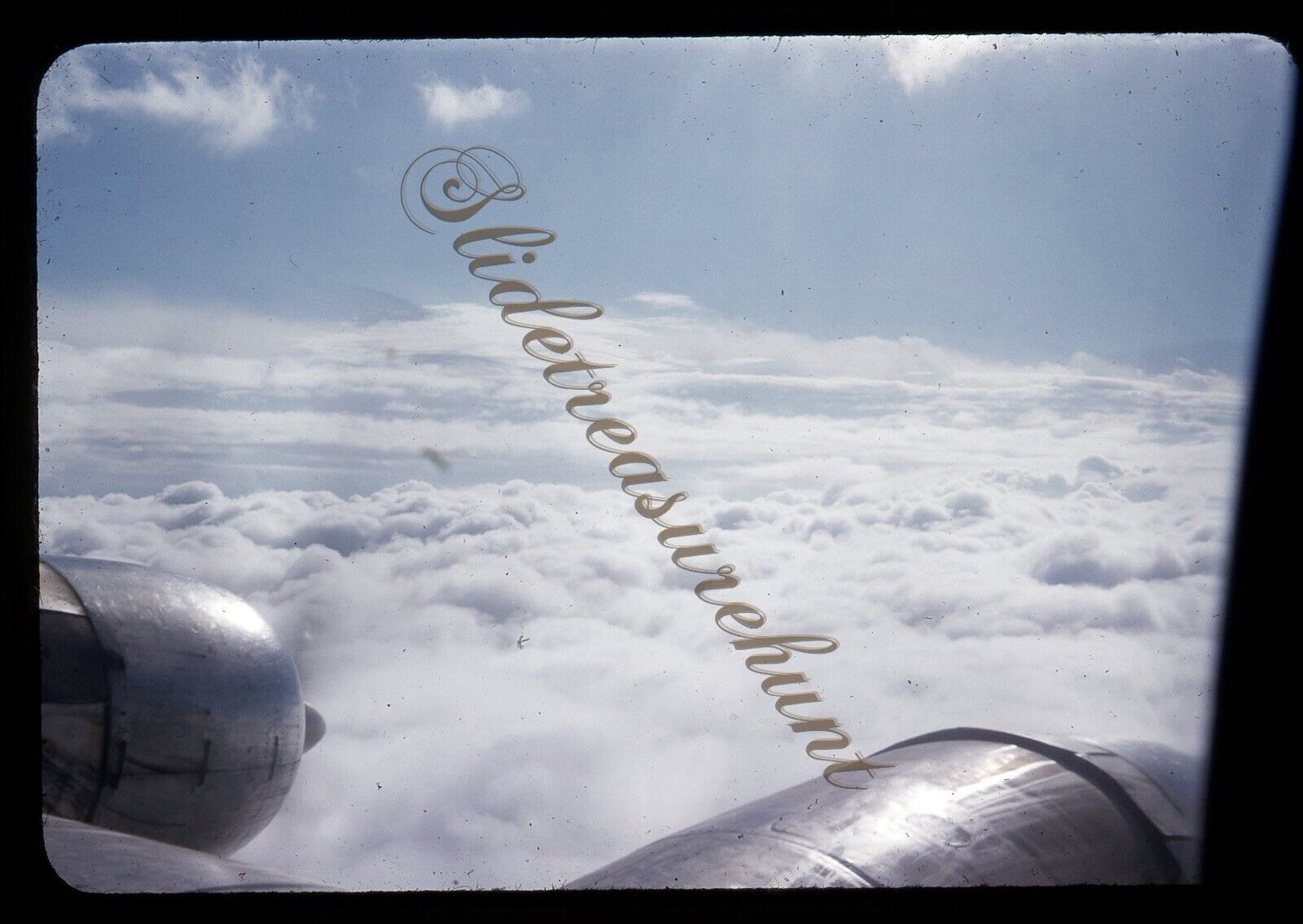 Aircraft Engine Prop Wing 35mm Slide 1950s Red Border Kodachrome