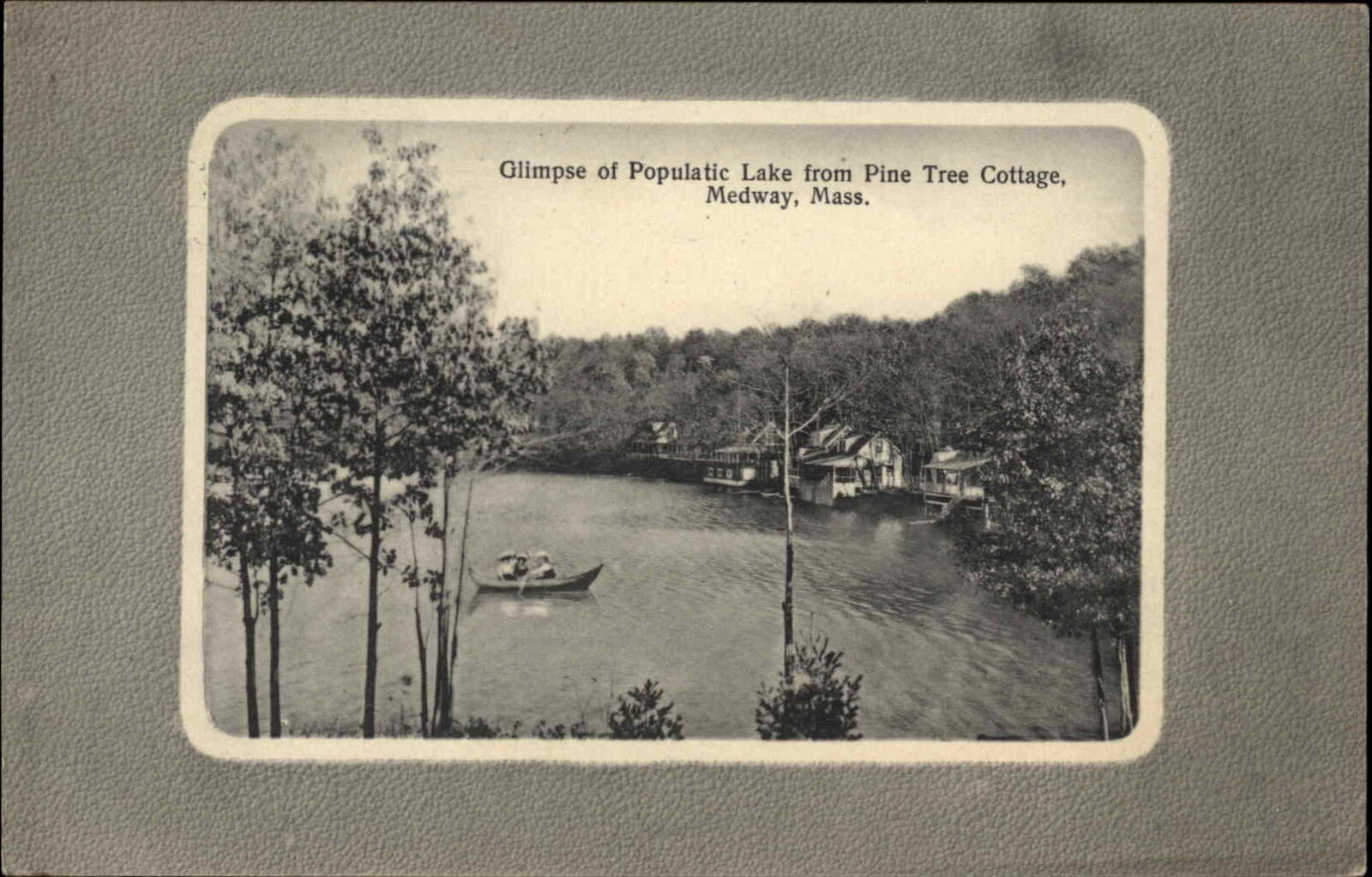 Medway Massachusetts MA Populatic Lake from Pine Tree Cottage c1910 Postcard