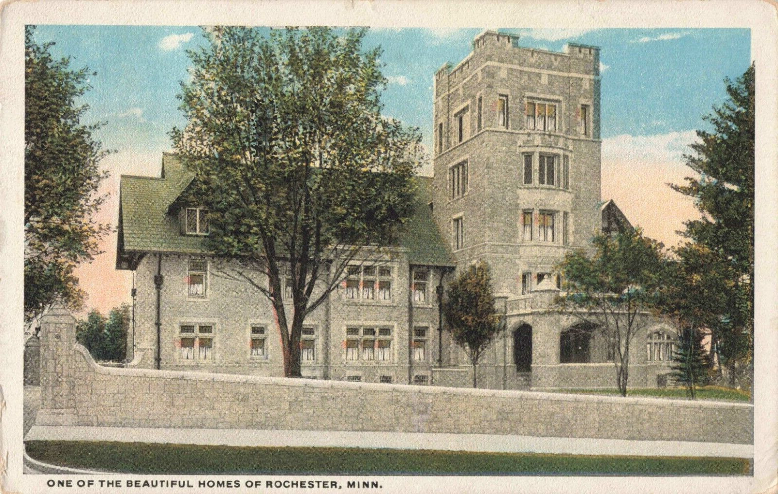 Rochester MN Minnesota, One of the Beautiful Homes, Vintage Postcard