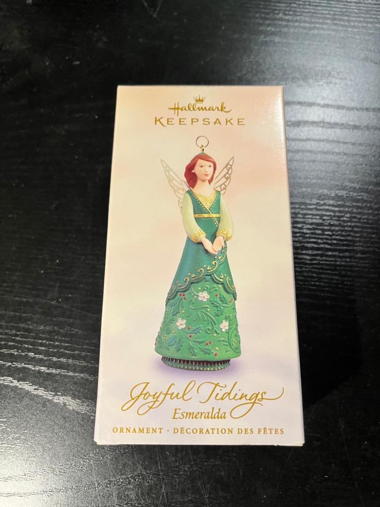 Hallmark Keepsake Ornament Joyful Tidings Angel Esmeralda Green Dress Brunette