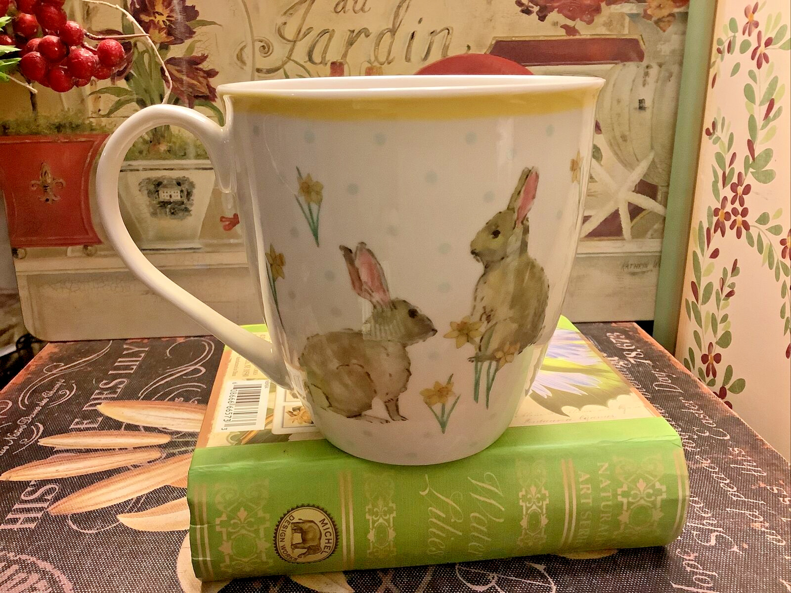 Milly Green/British Design~Multiple Rabbits Large Mug~c 2019~Lovely~FREE SHIP~