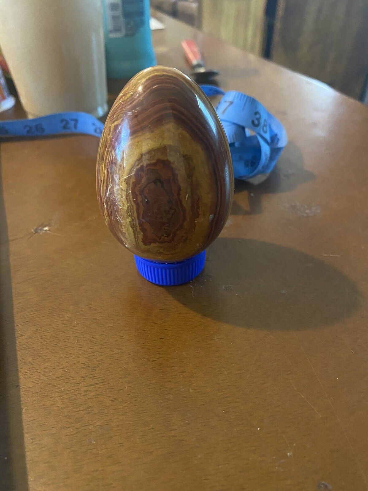 Natural Petrified Wood Egg Carving 3inches