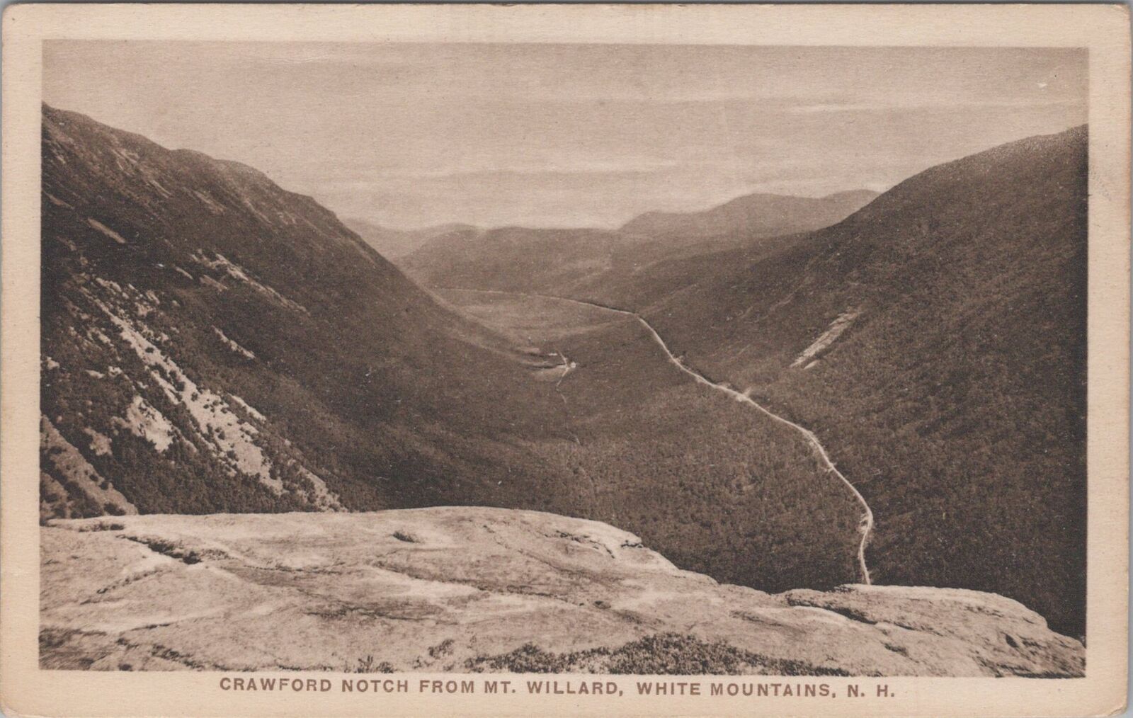 Crawford Notch from Mt. Willard White Mountains New Hampshire Postcard