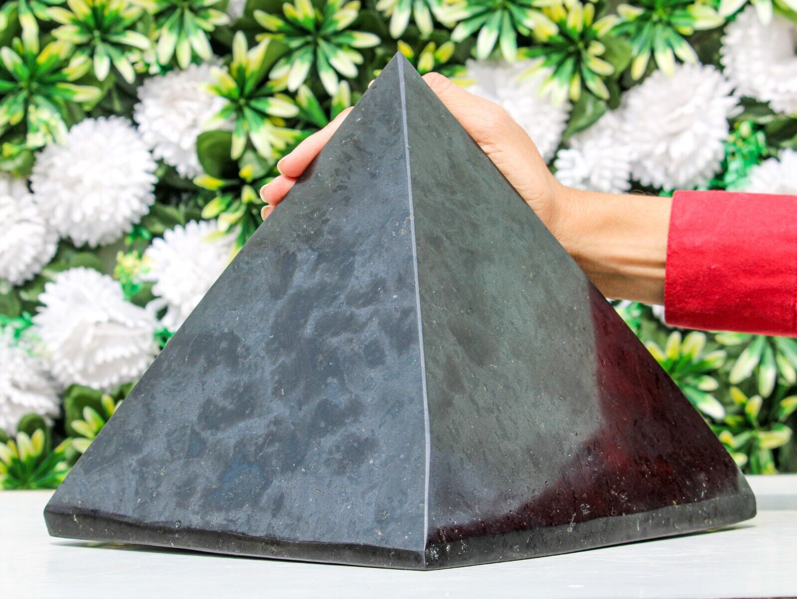 Huge 25CM Natural Black Tourmaline  Stone Crystal Healing Energy Chakra Pyramid