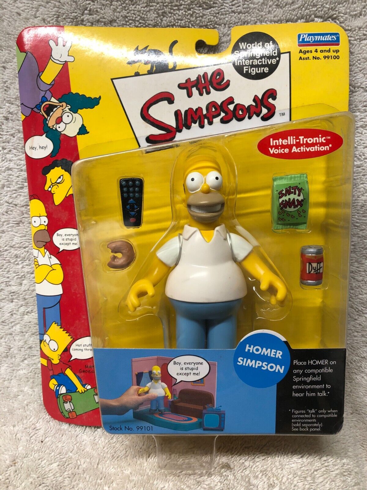HOMER SIMPSON Simpsons world of Springfield figure wos series 1 2000 vintage NEW