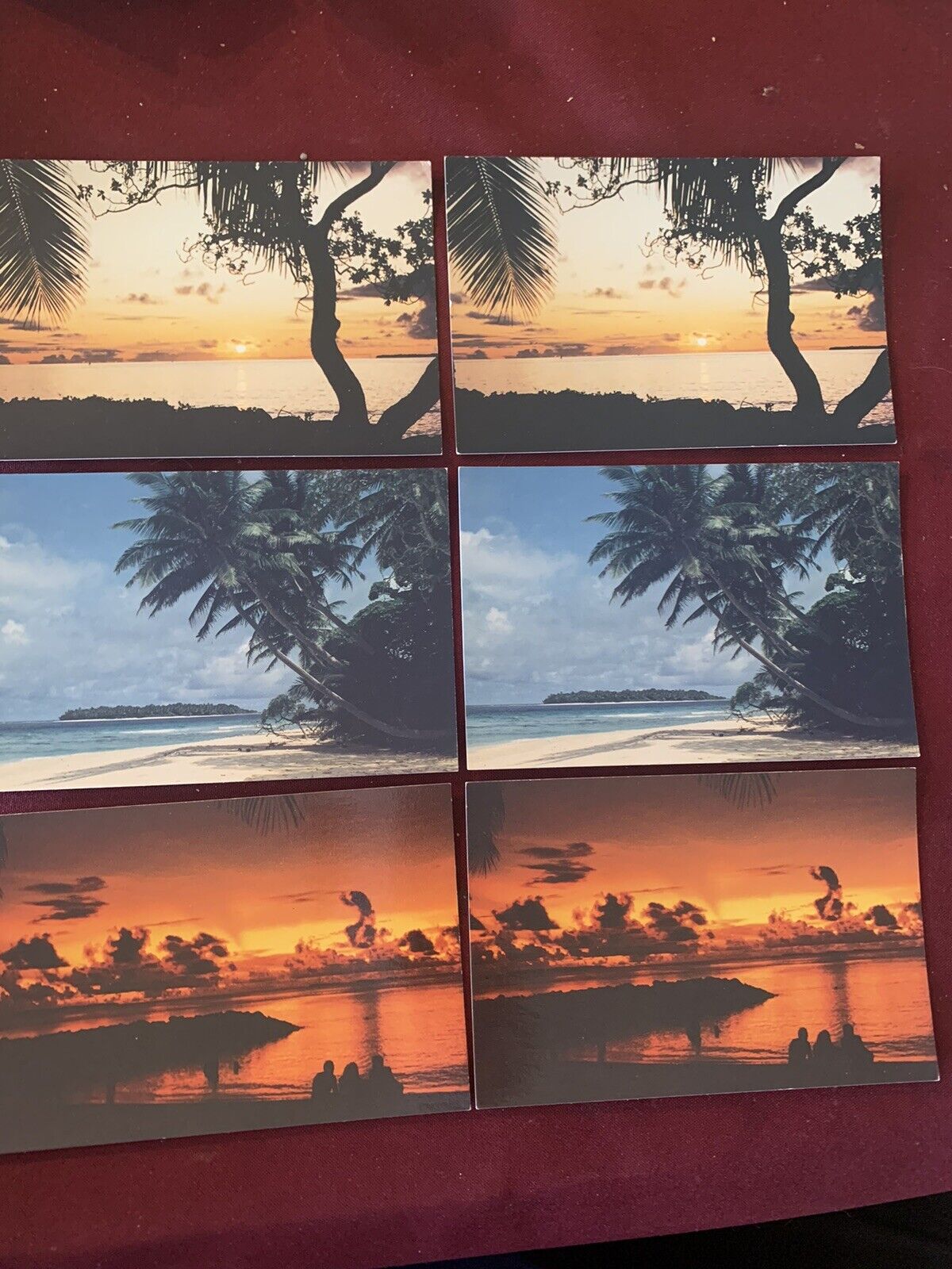 Rare Vintage Marshall Islands Postcards Lot Of 6 Coconut Palms Sunset Kwadac