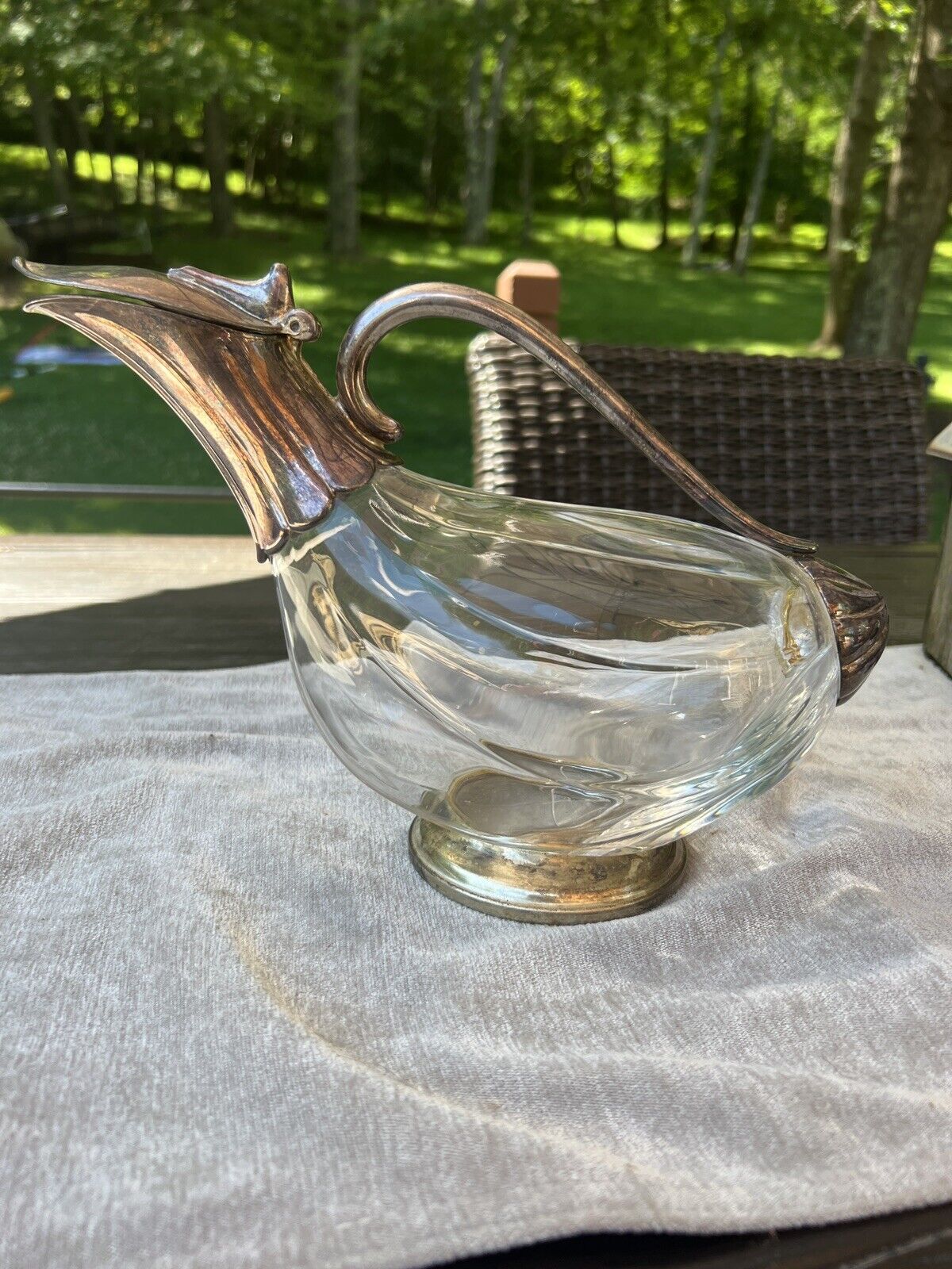 Beautiful Vintage Glass & Silver Wine Decanters from the 70s
