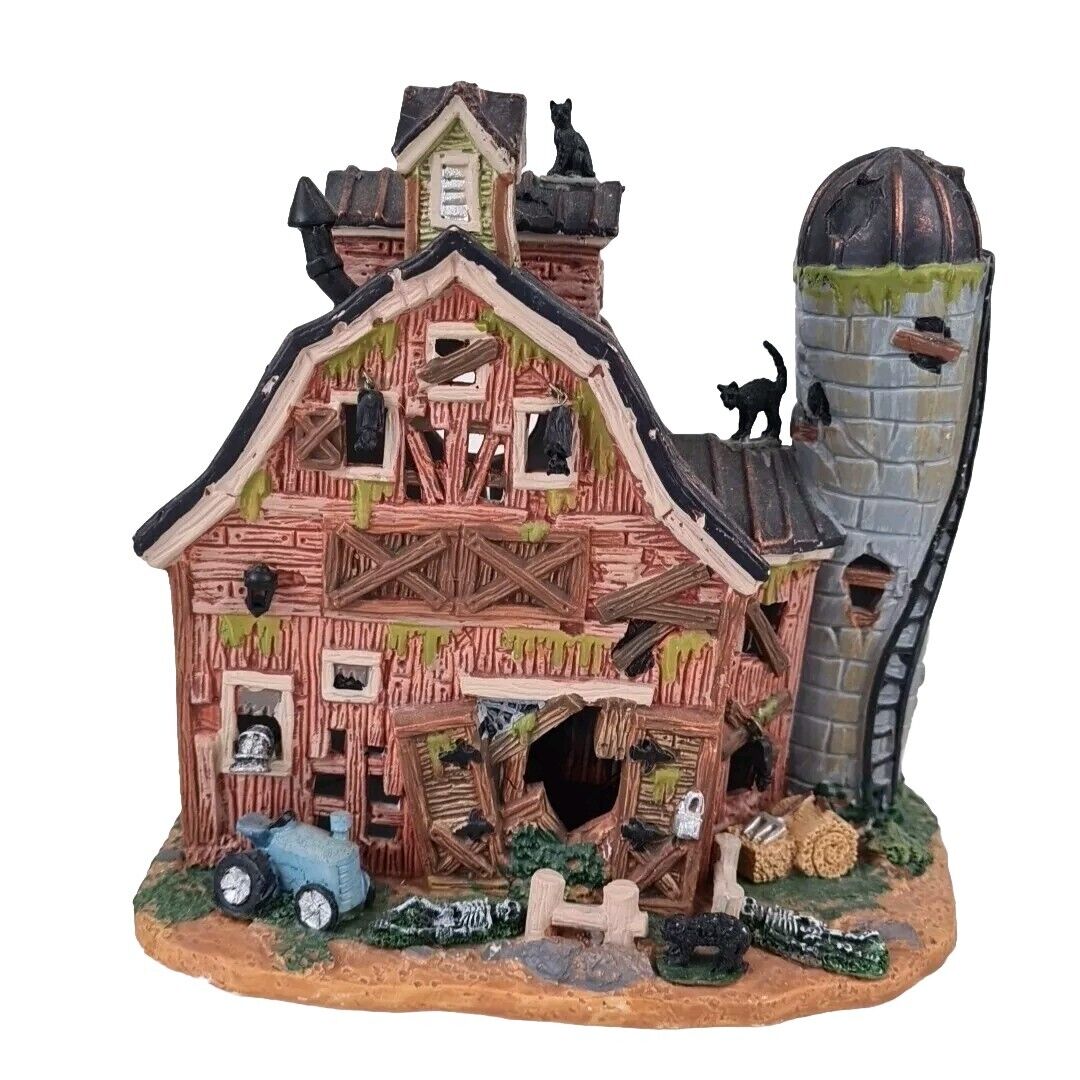 🚨 Lemax Spooky Town DILAPIDATED BARN 55916 Lighted Halloween Village Retired