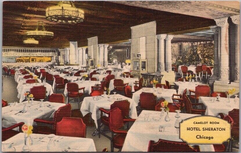 Vintage 1940s CHICAGO, Illinois Postcard HOTEL SHERATON \