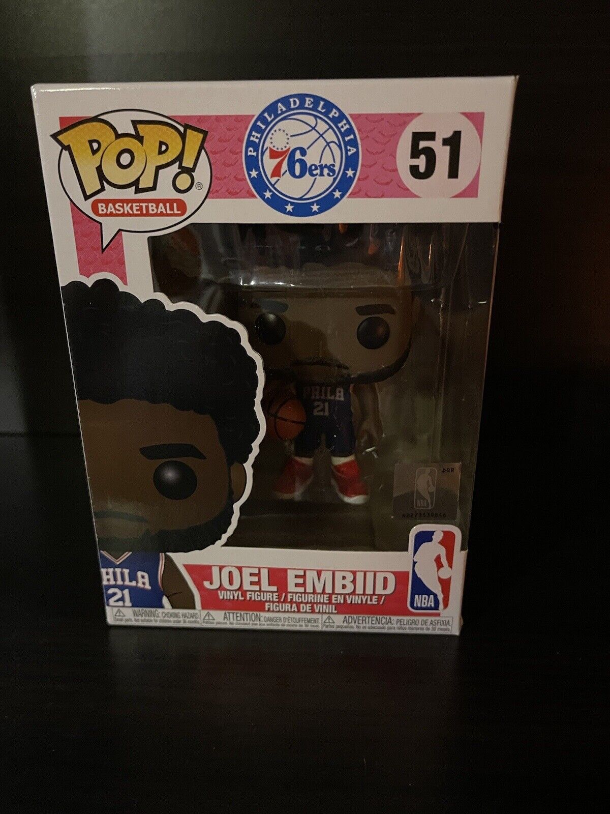 Funko POP Joel Embiid Blue Philadelphia 76ers Sixers #51 NBA Basketball Figure