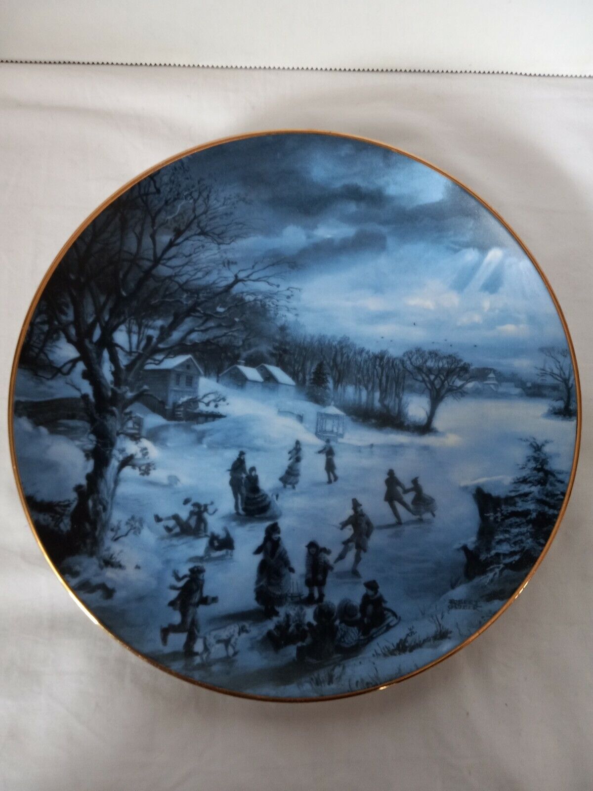FIRST FREEZE American Blues collector plate 1989 by Rob Sauber, 24K Rim #279A