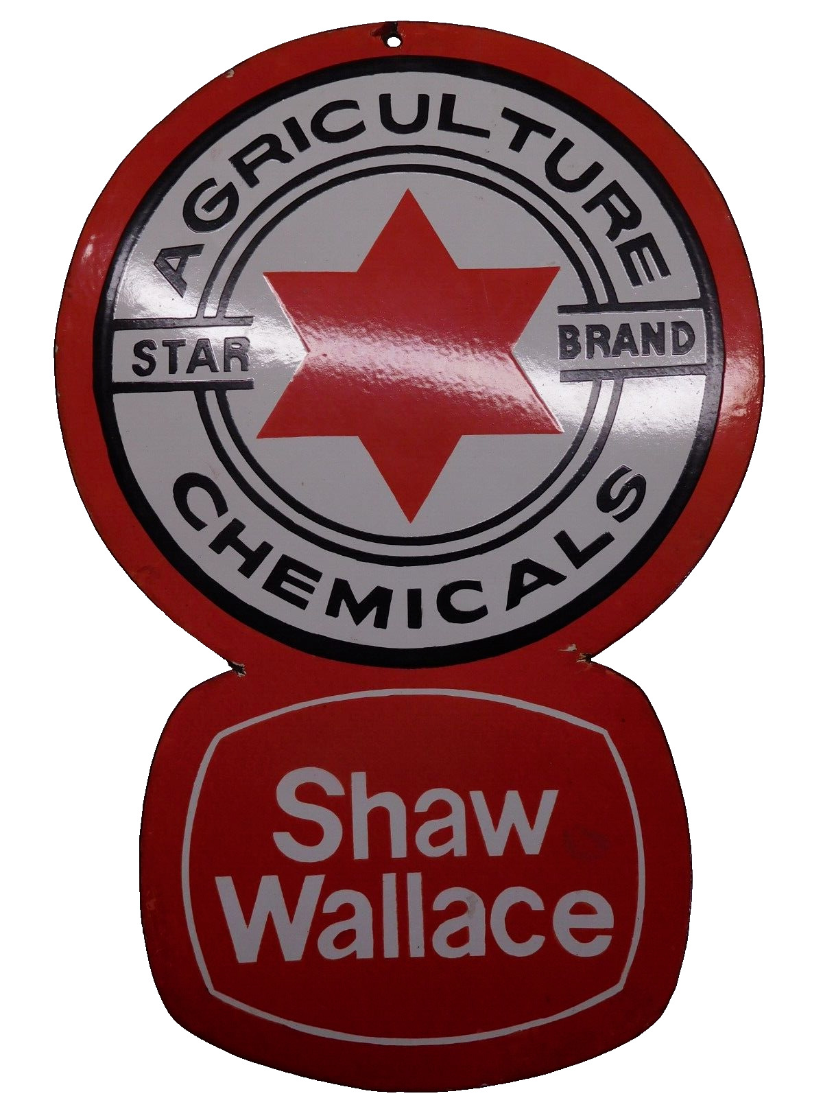 NICE Vintage Style Shaw-Wallace Star Brand Agriculture Chemicals Porcelain Sign