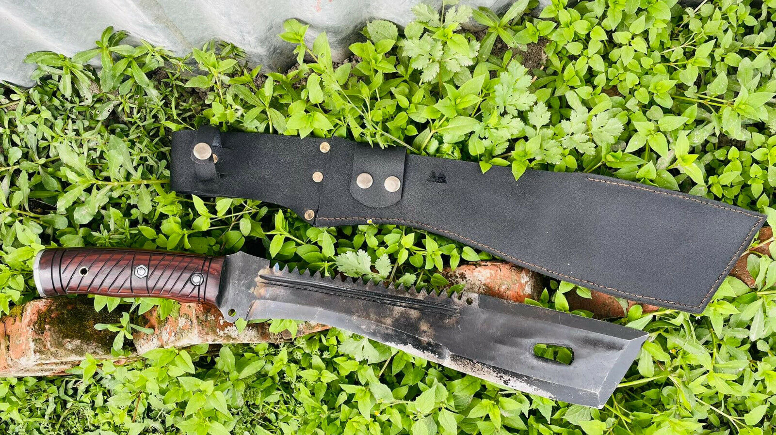 EGKH-15 Inches Field and Camping Tactical Machete for Clearing Brush, Full Tang 