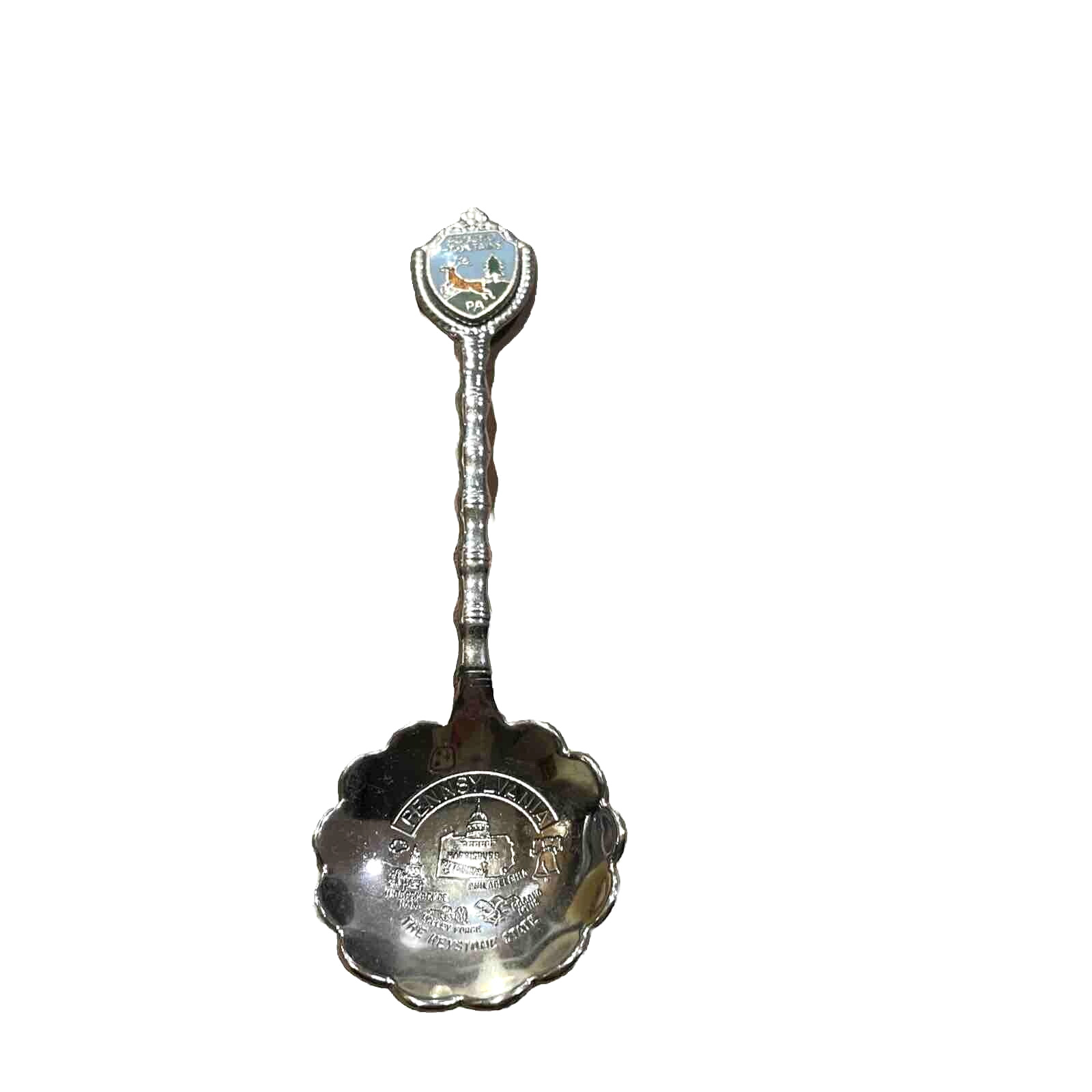 Pocono Mountains PA Souvenir Spoon Vintage Scalloped Unmarked 4\