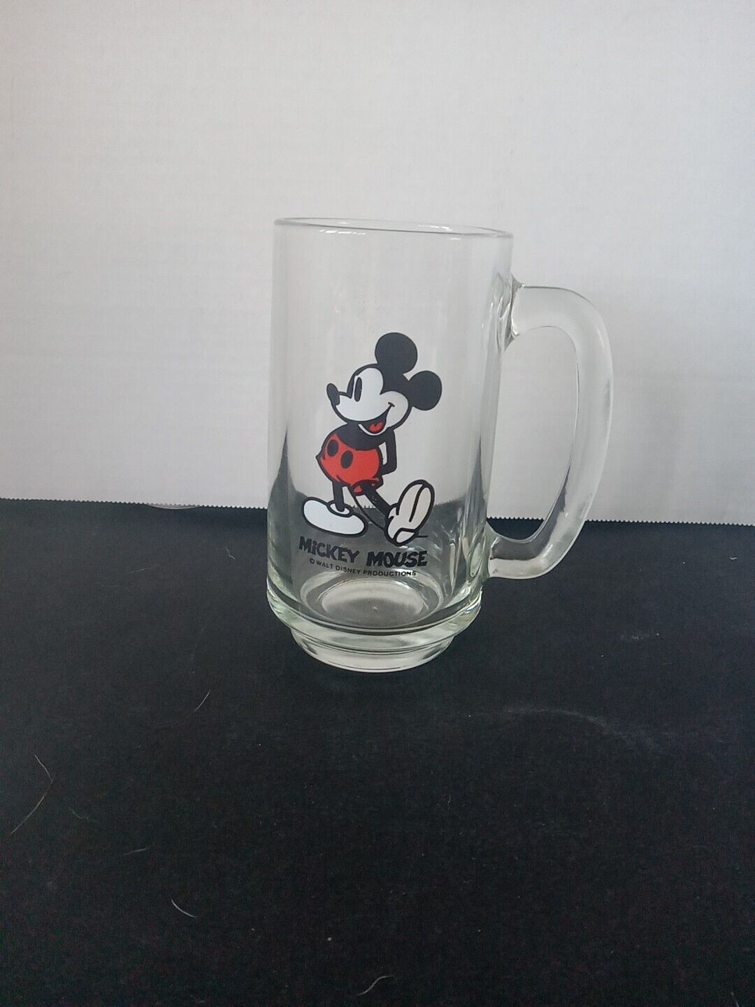 Vintage MICKEY MOUSE Glass Mug 1970's Walt Disney Productions