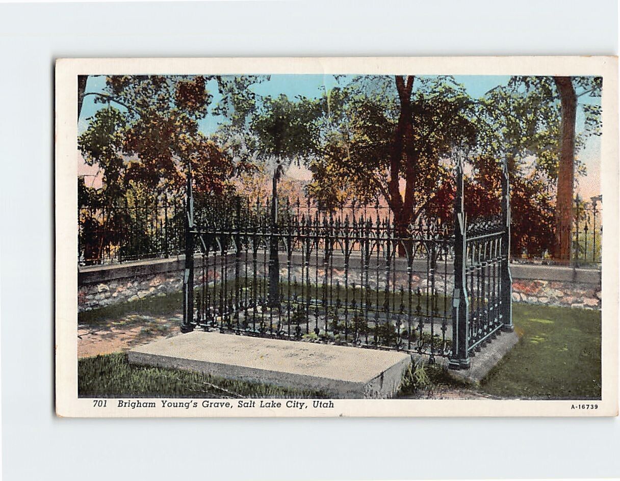 Postcard Brigham Young's Grave Salt Lake City Utah USA