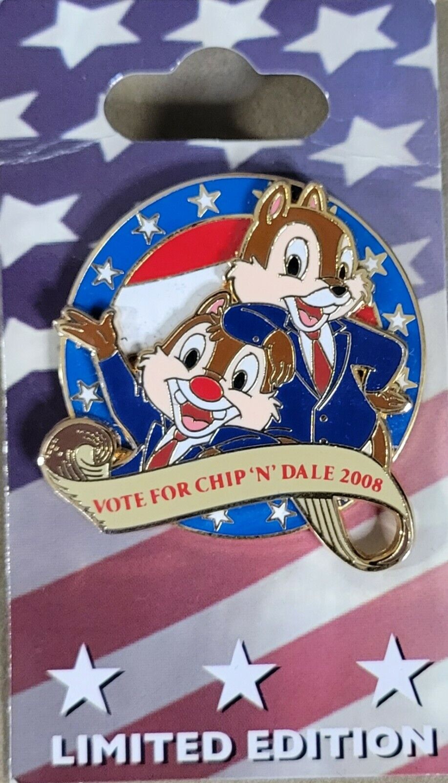 Disney Vote for Chip \'N\' Dale 2008 Election LE 2000 Pin