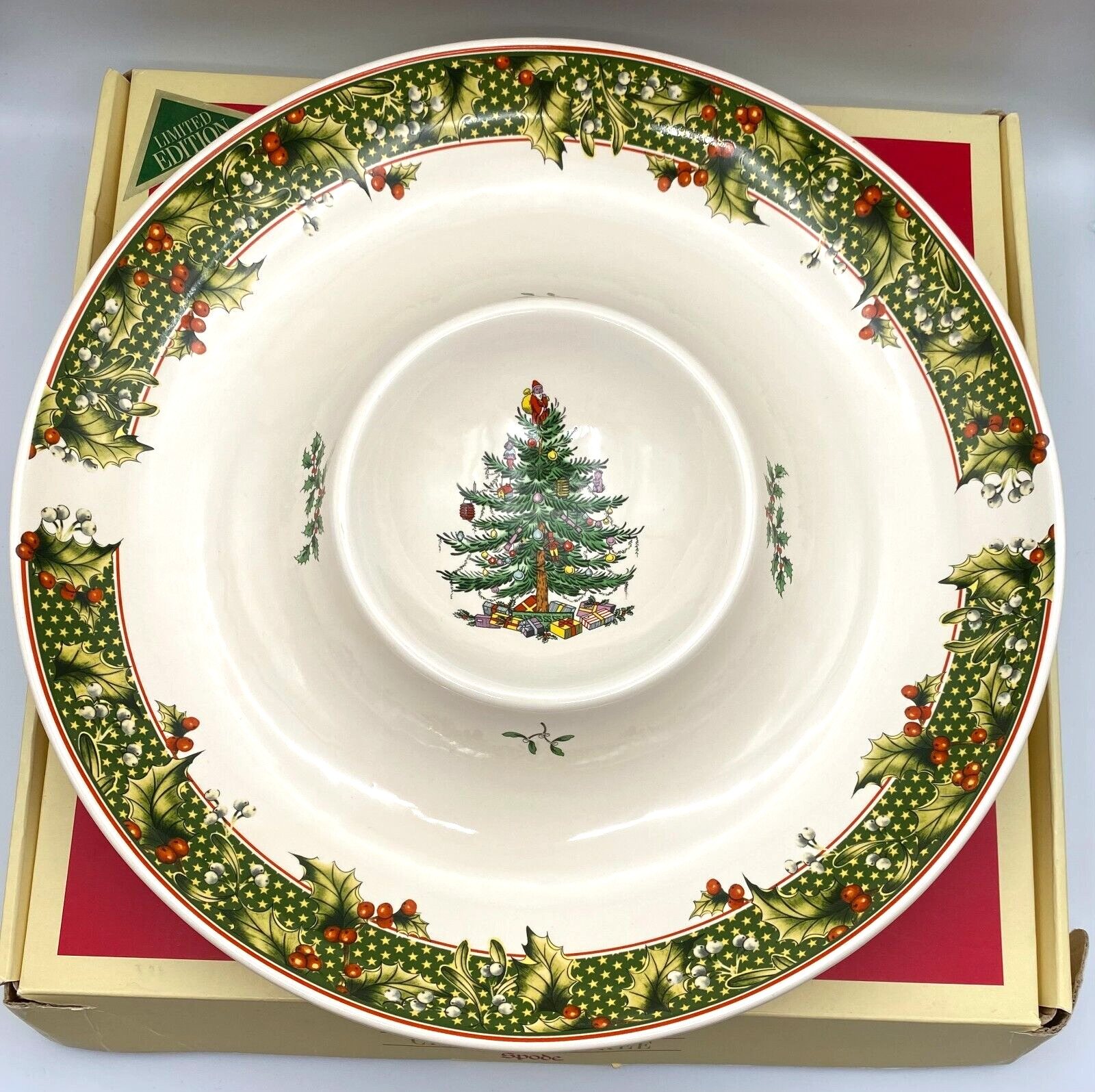Spode World Of Christmas Tree Chip & Dip Dish Tray 14\