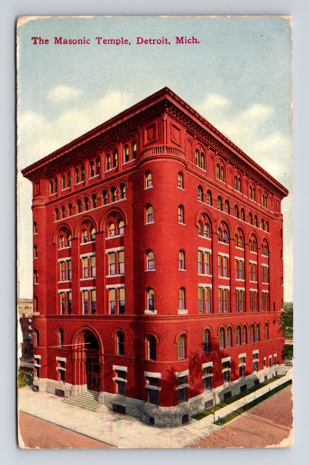 The Masonic Temple Building Lafayette Blvd Detroit Michigan MI Postcard