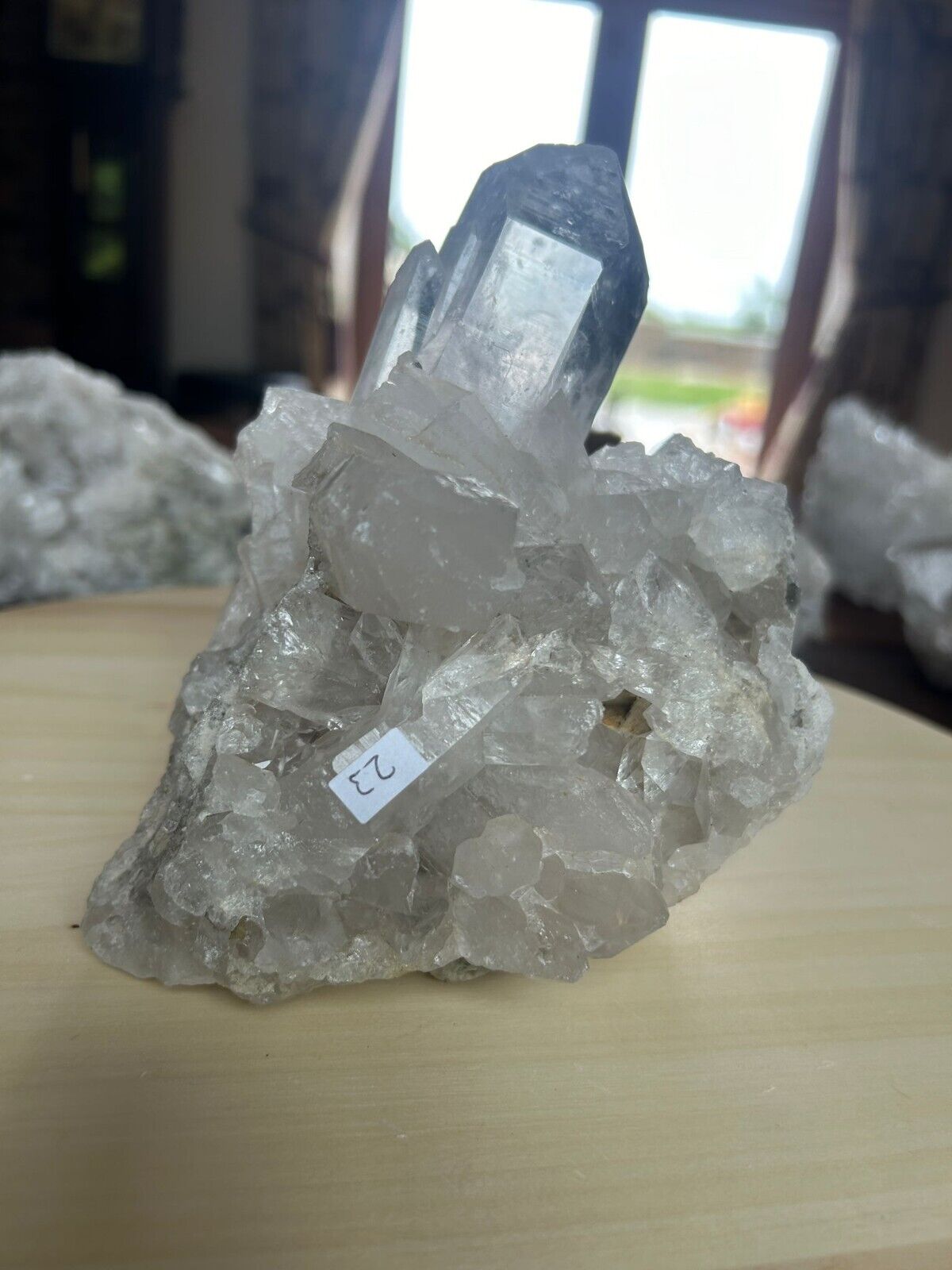 HUGE Premium Rare Clear White Rock Crystal Cluster 23 - 1.498g H15.5xW13xD10cm