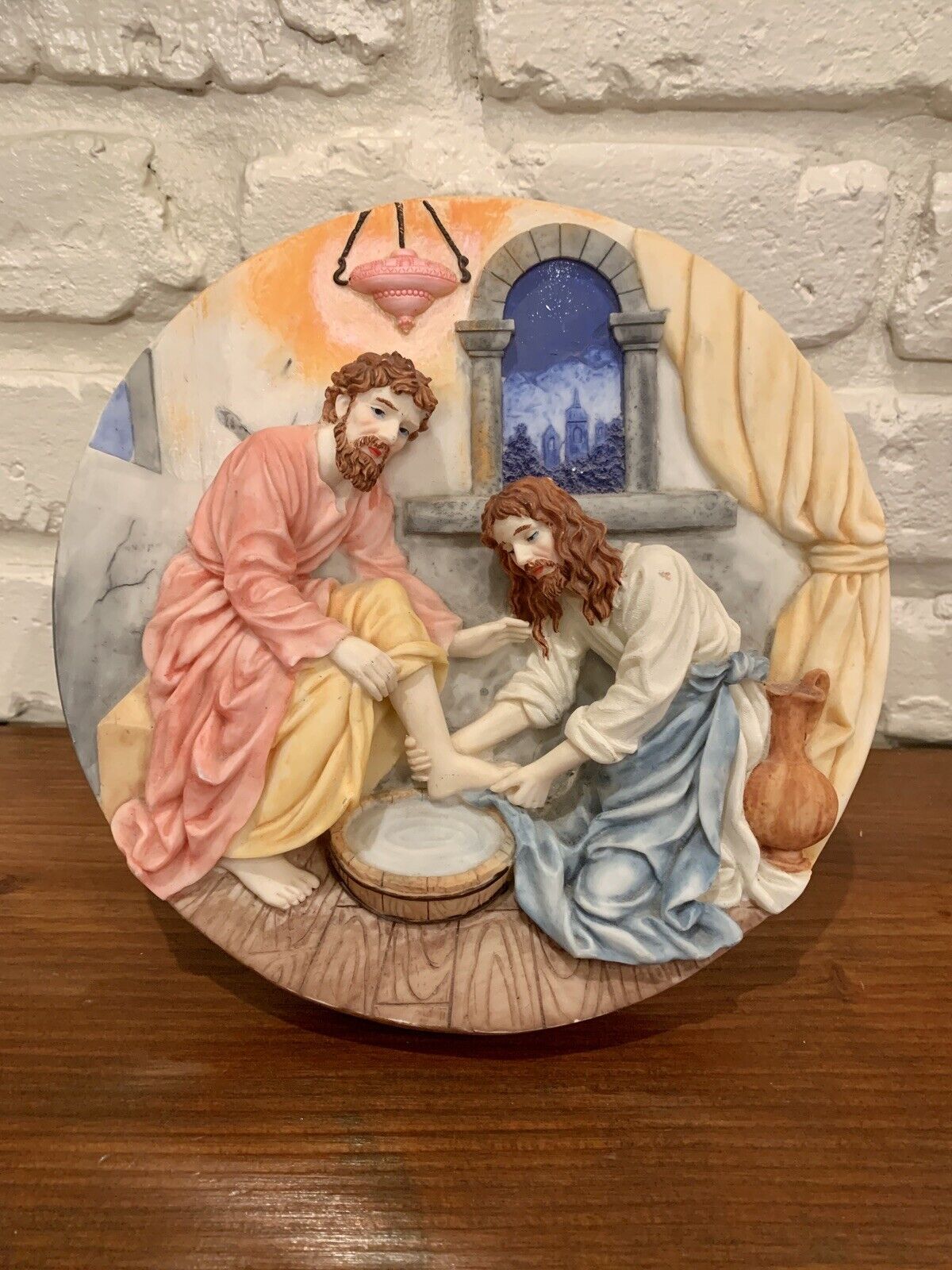 Suanti 8” Jesus Washing Feet Plate 3D 