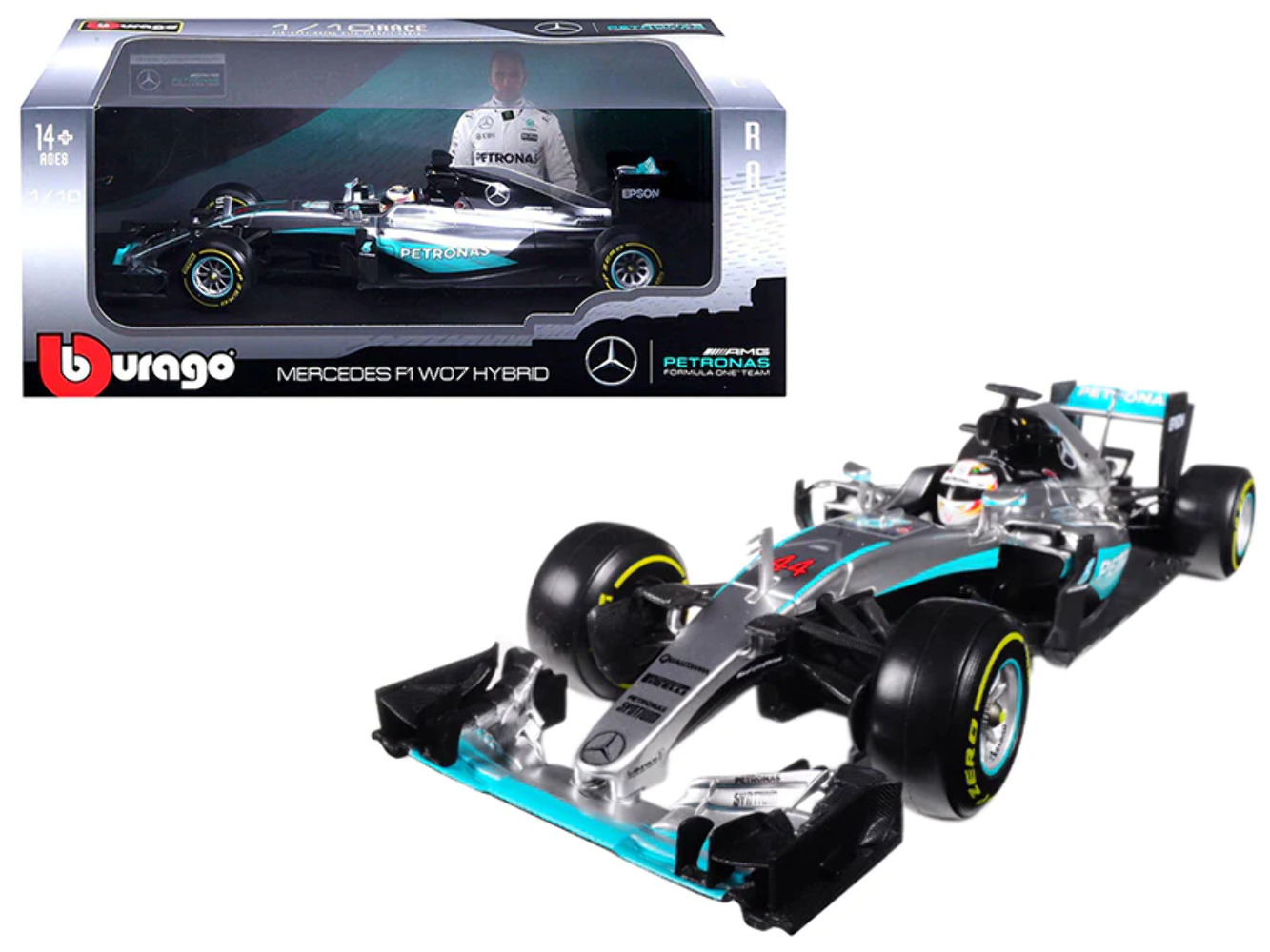 Mercedes AMG F1 W07 Hybrid Petronas #44 Lewis Hamilton Formula 1 (2016) 1/18 Die
