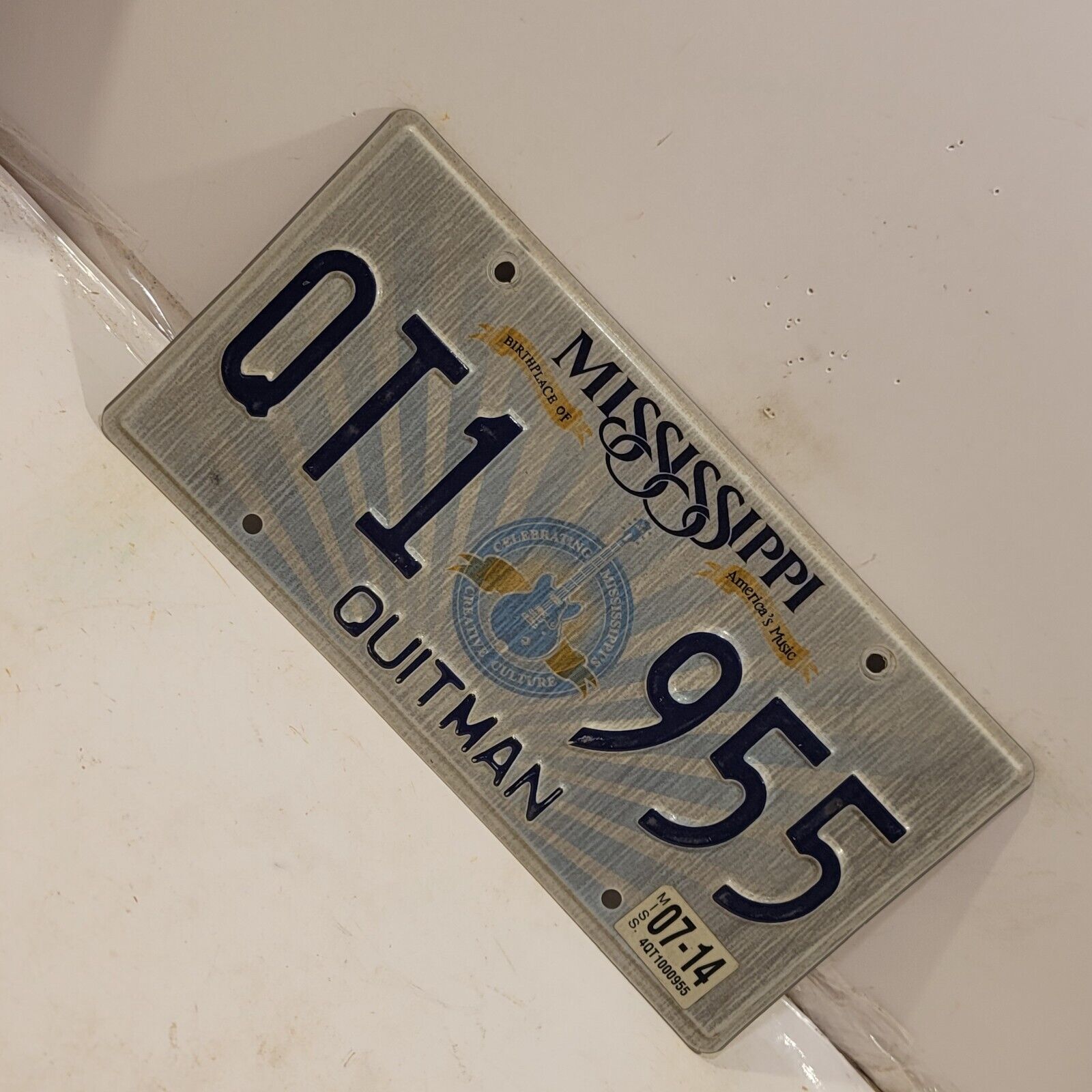2014 Mississippi License Plate QT1-955 Man cave BAR