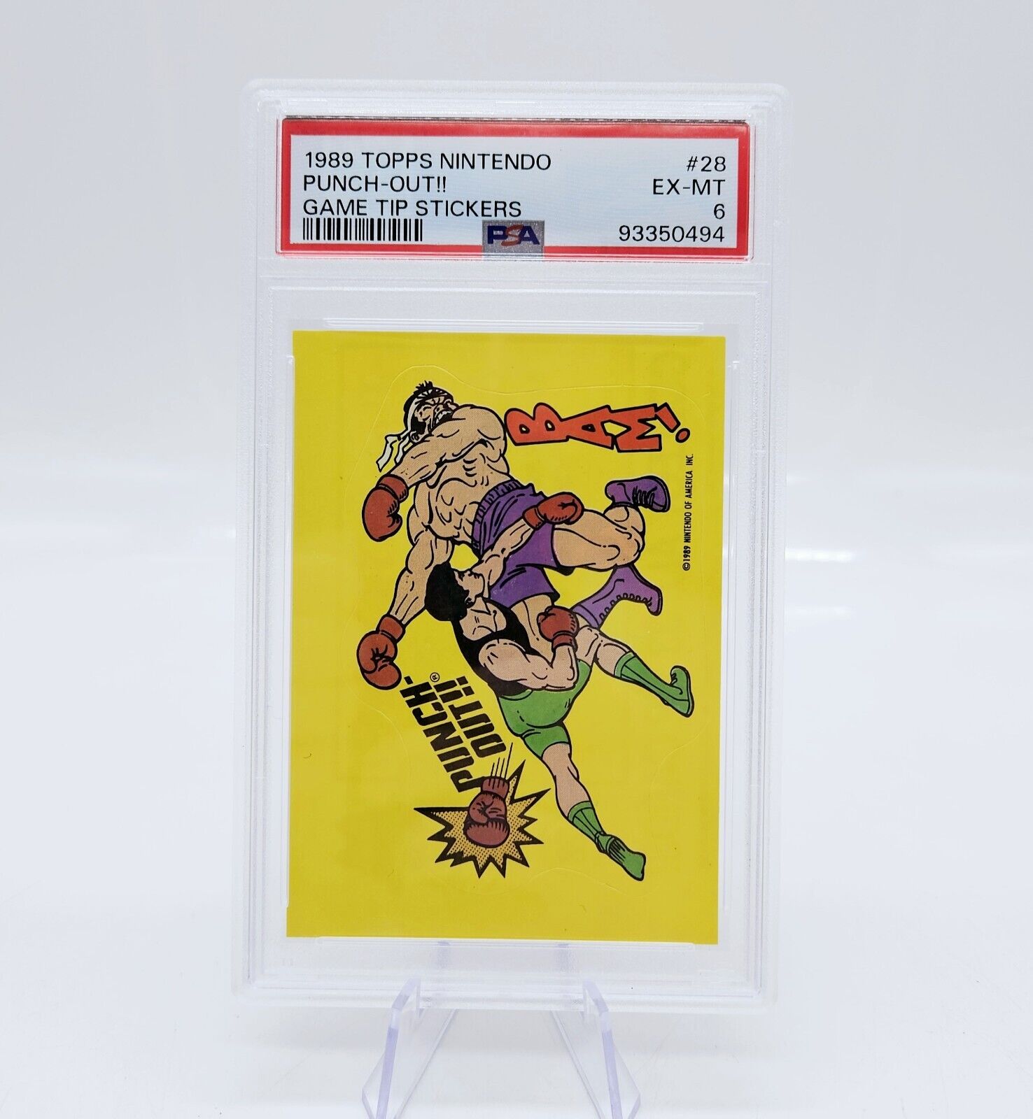 1989 Topps Nintendo Punch Out #28 Game Tip Stickers Card PSA 6