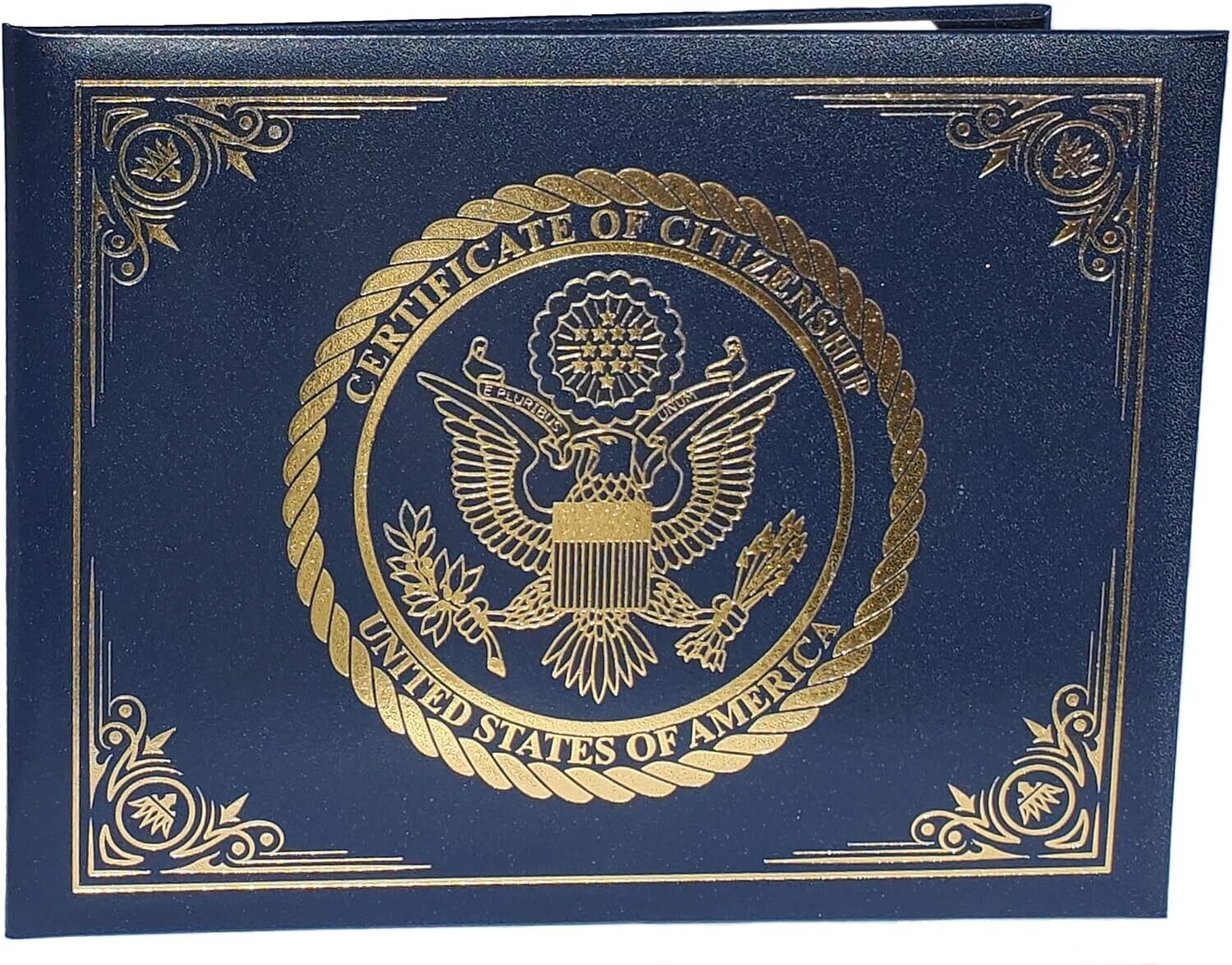 U.S. Citizenship and Naturalization Certificate Holder. Gold American Eagle l...