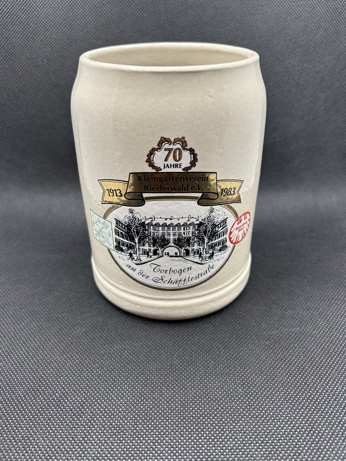 Vintage German Beer Mug Kleingartenverein Riederwald E.V.  Binding Bier.
