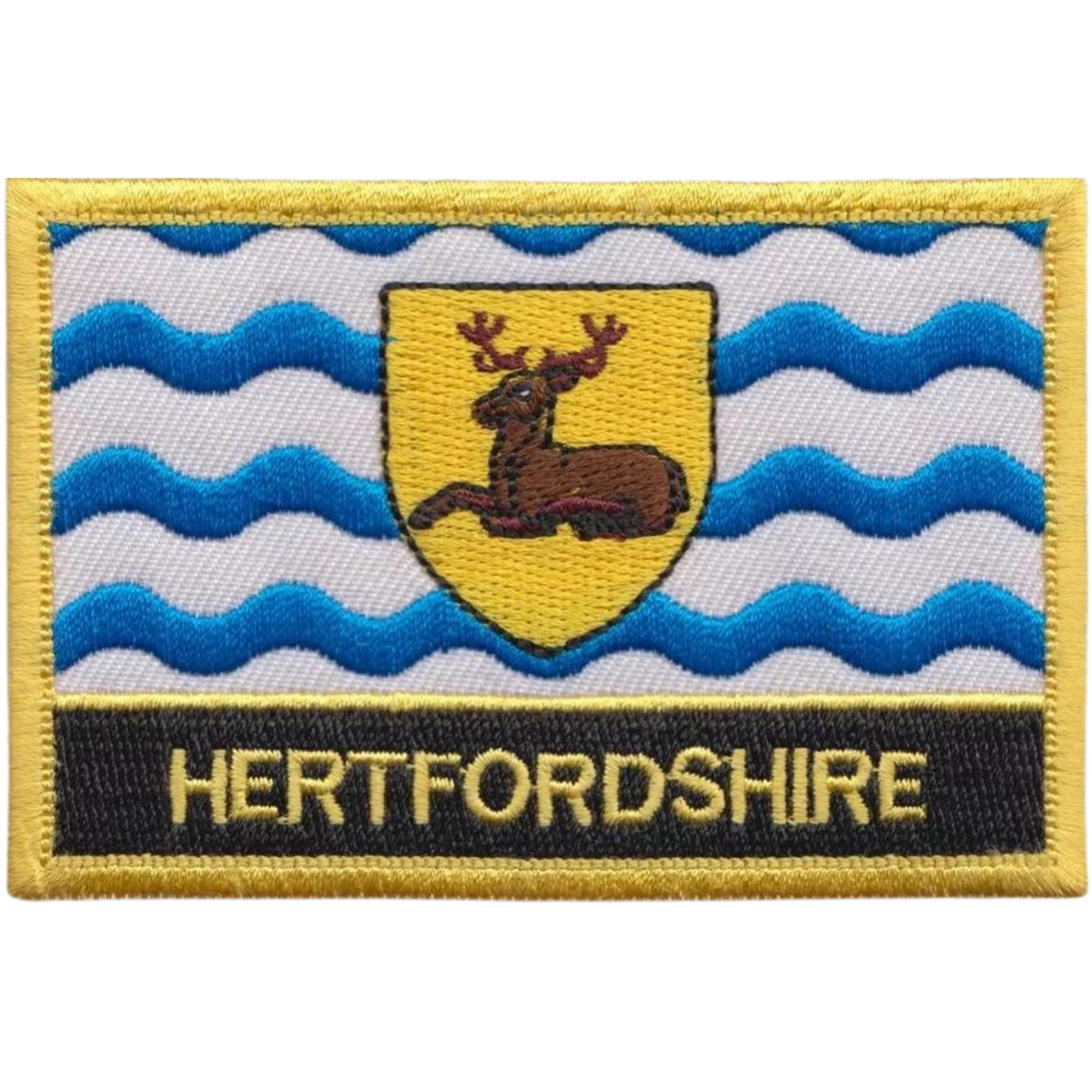 Hertfordshire Uk County Flag Iron On Patch Embroidered Sew On Applique Badge