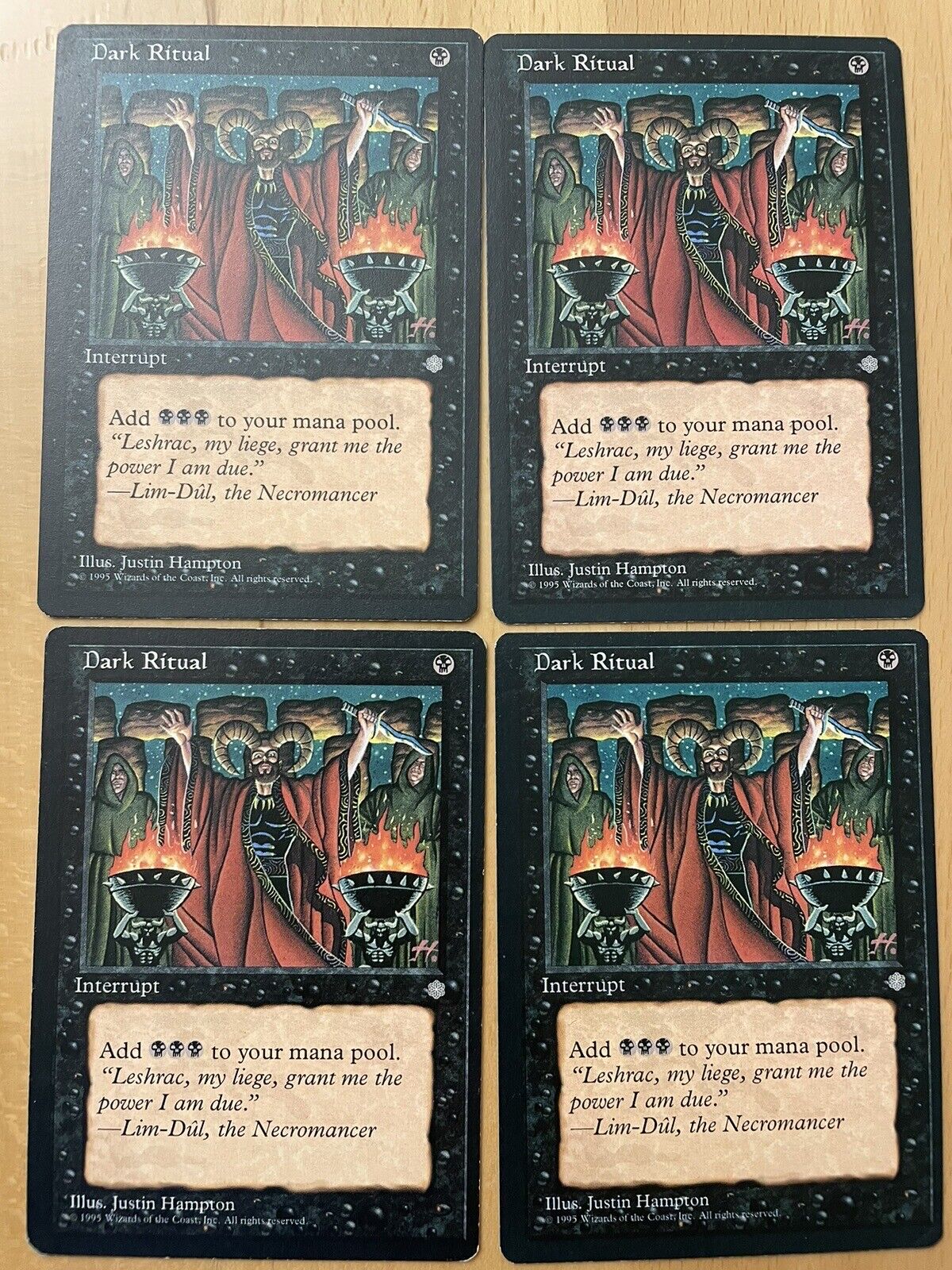 4 x Dark Ritual (Ice Age), EX/NM, Magic Cards MtG, Black Rite Ice Age Cult