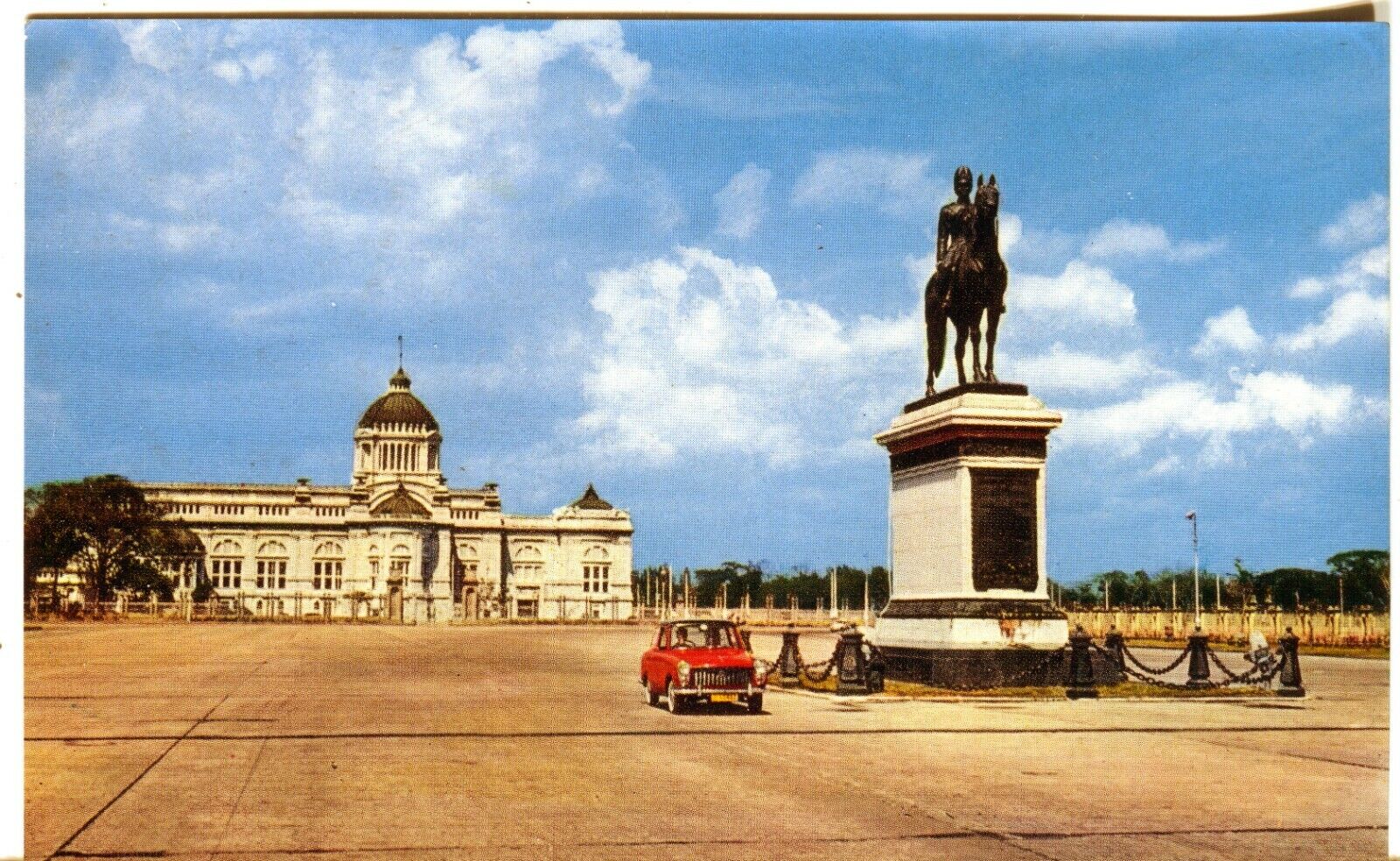 Thailand Siam Bangkok King Rama Statue old chrome Phorn Thip published postcard